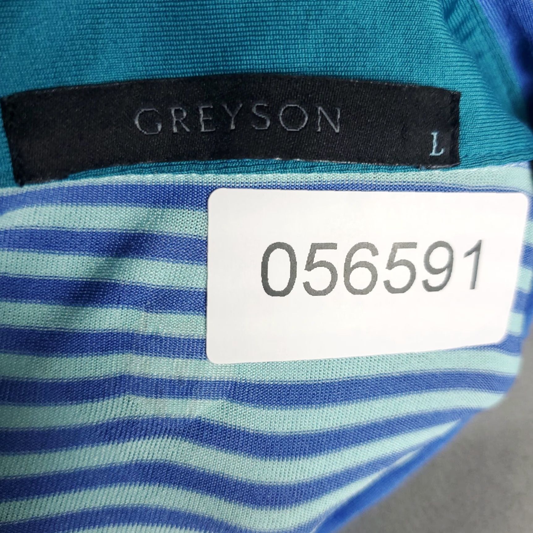 Vintage Greyson Polo Shirt Mens Large Blue Striped Wolf Golf Casual Short Sleeve Polo Size US L / EU 52-54 / 3 - 7 Thumbnail