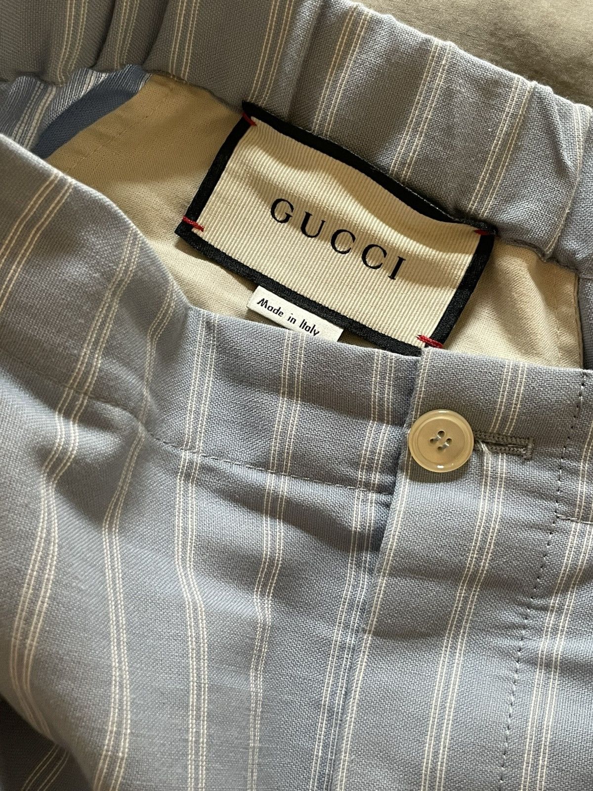 Gucci Mens Gucci Blue Striped Shorts (Size 30 US) Size US 30 / EU 46 - 3 Thumbnail