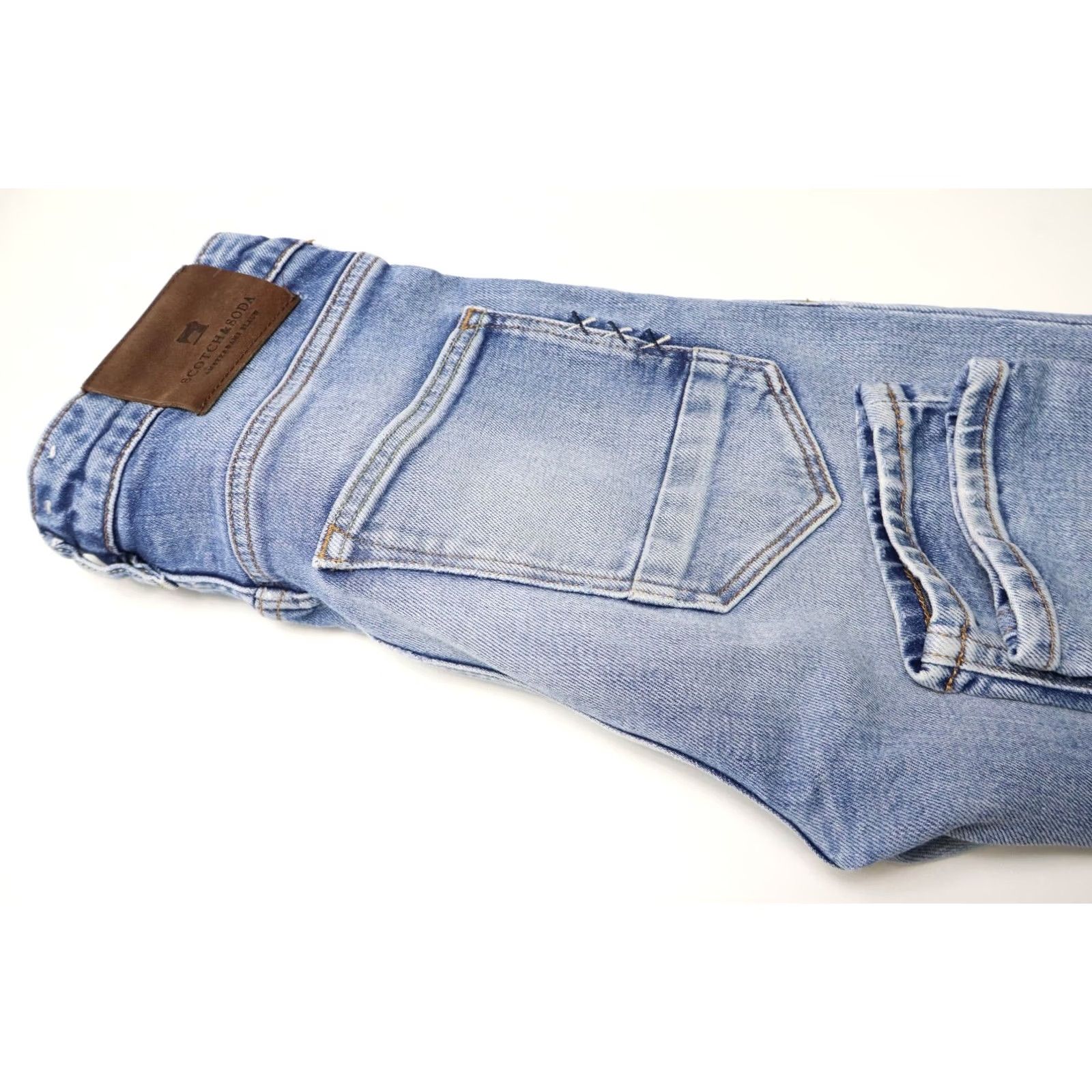 Scotch & Soda SCOTCH & SODA Skim Jeans Men's W29/L34 Slim Skinny Stretch Fade Whiskers Blue Jeans Size US 29 - 5 Thumbnail