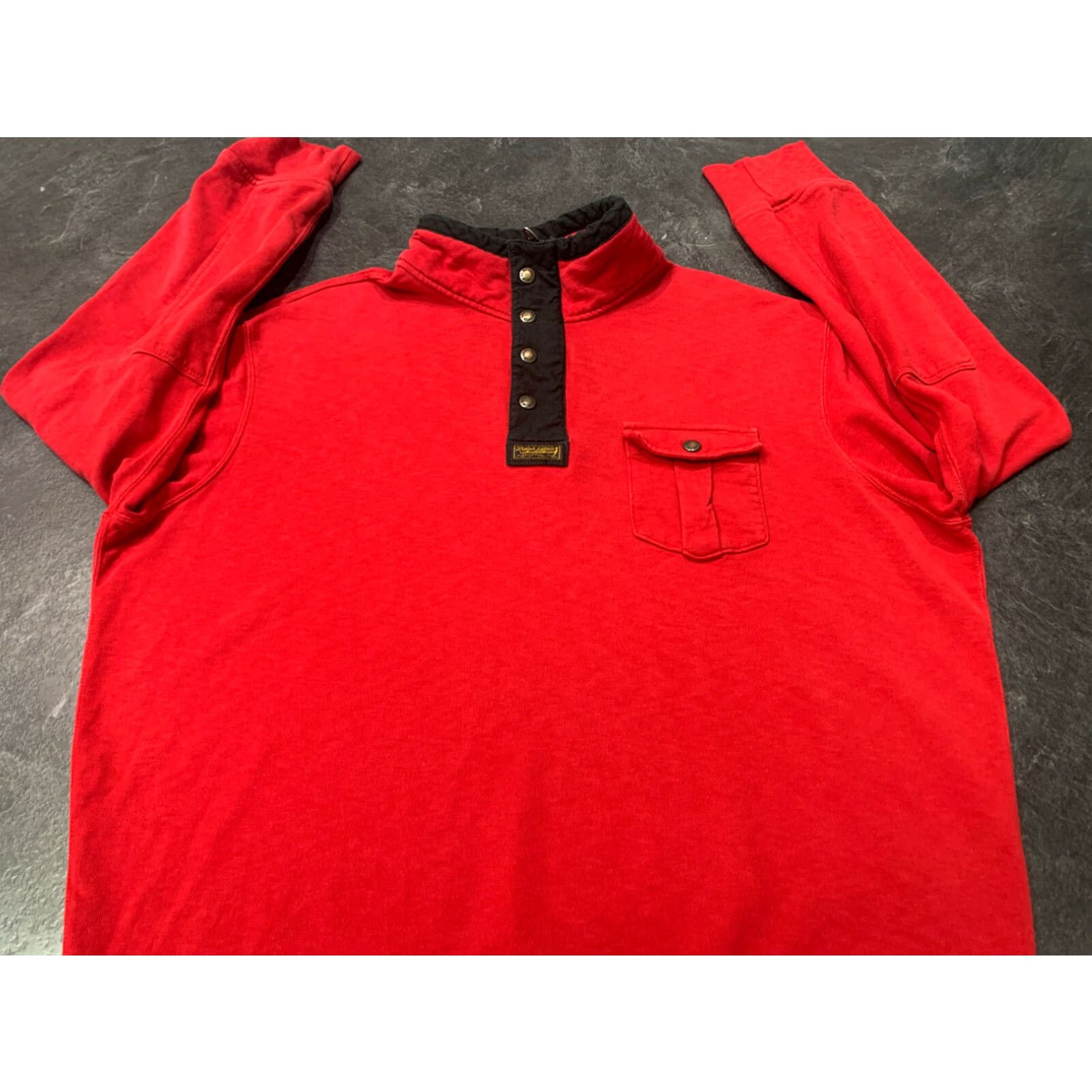 Polo Ralph Lauren Polo Ralph Lauren Sweater Pullover Mens 2XL Red Cotton Mock Neck 1/2 Zip Size US XXL / EU 58 / 5 - 2 Thumbnail