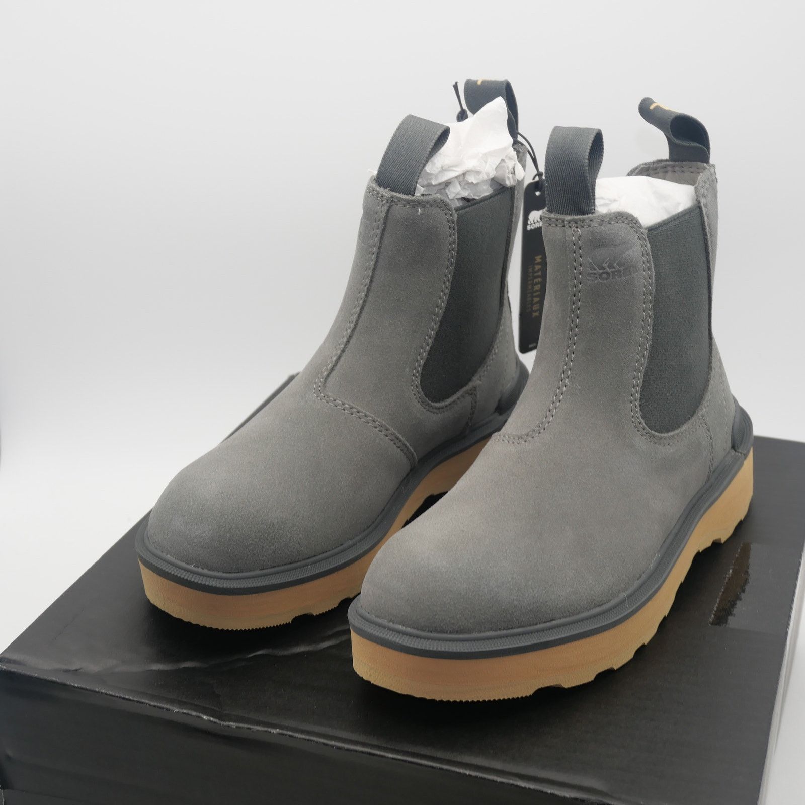 SOREL NEW Sorel Hi-Line Chelsea Boots Waterproof Quarry Gray Brown Size US 5 / IT 35 - 1 Thumbnail