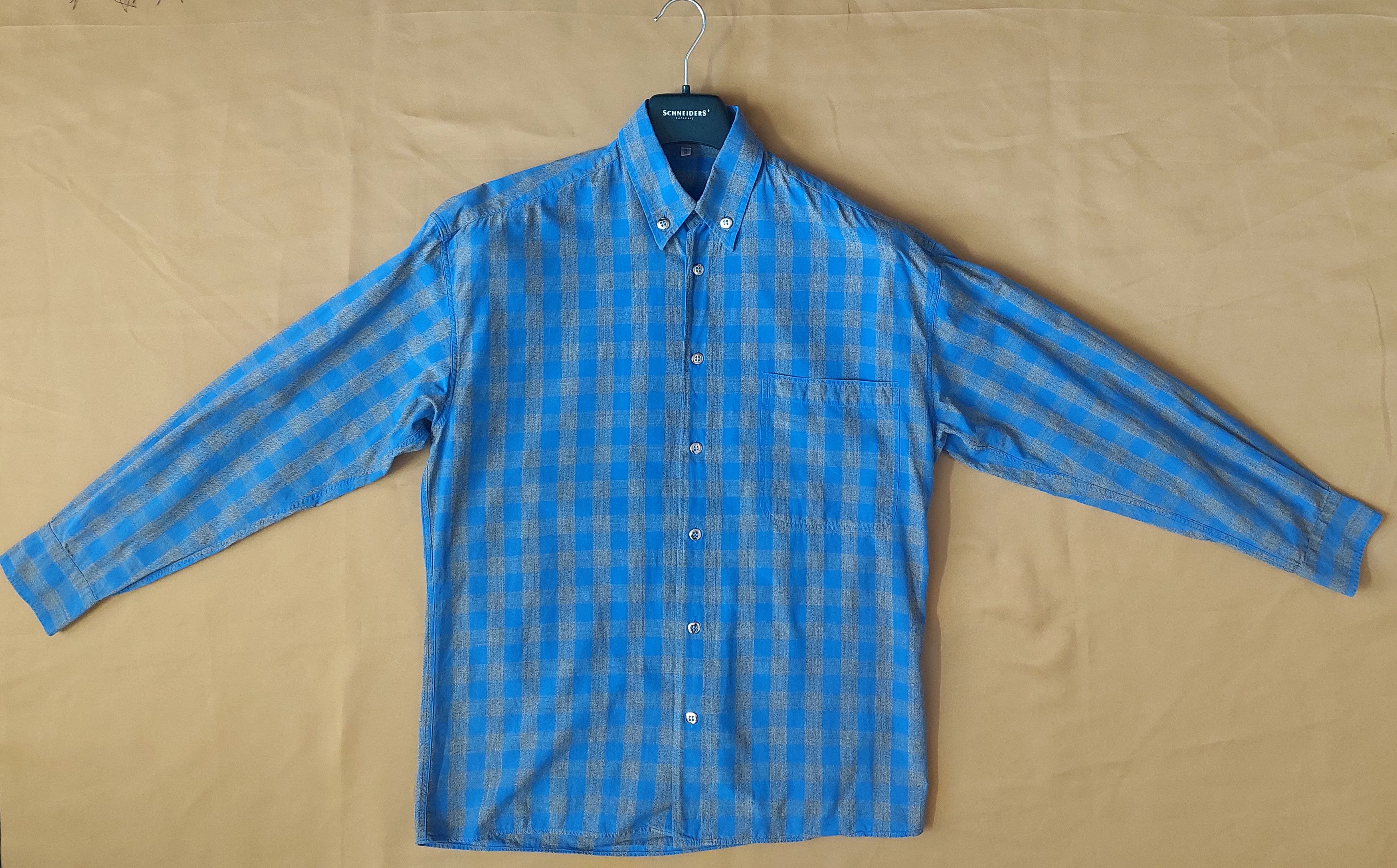 Claude Montana Claude Montana Paris Blue Check Shirt Vintage 80s Size US S / EU 44-46 / 1 - 1 Thumbnail