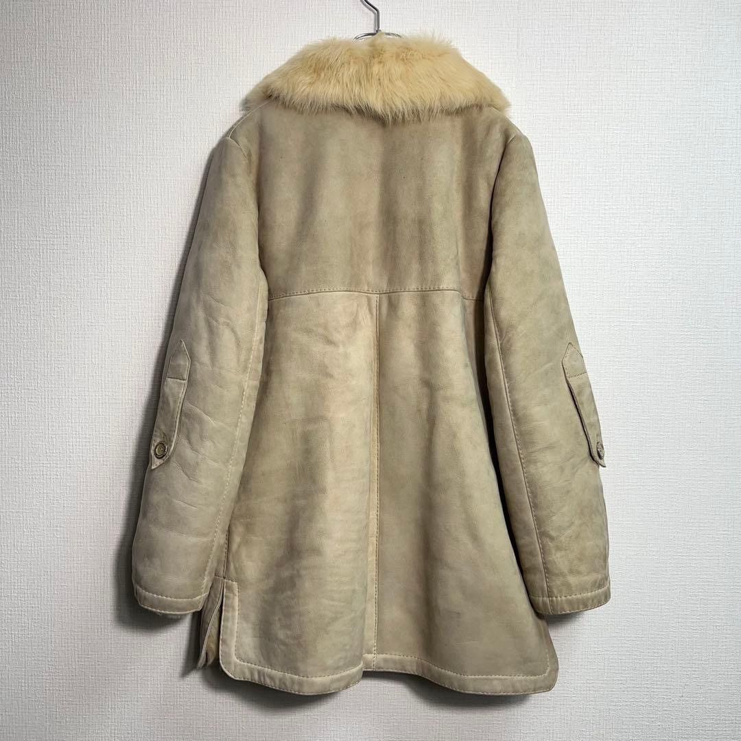 Hermes VINTAGE HERMES SPORT suede & shearling cream collared coat Size S / US 4 / IT 40 - 7 Thumbnail