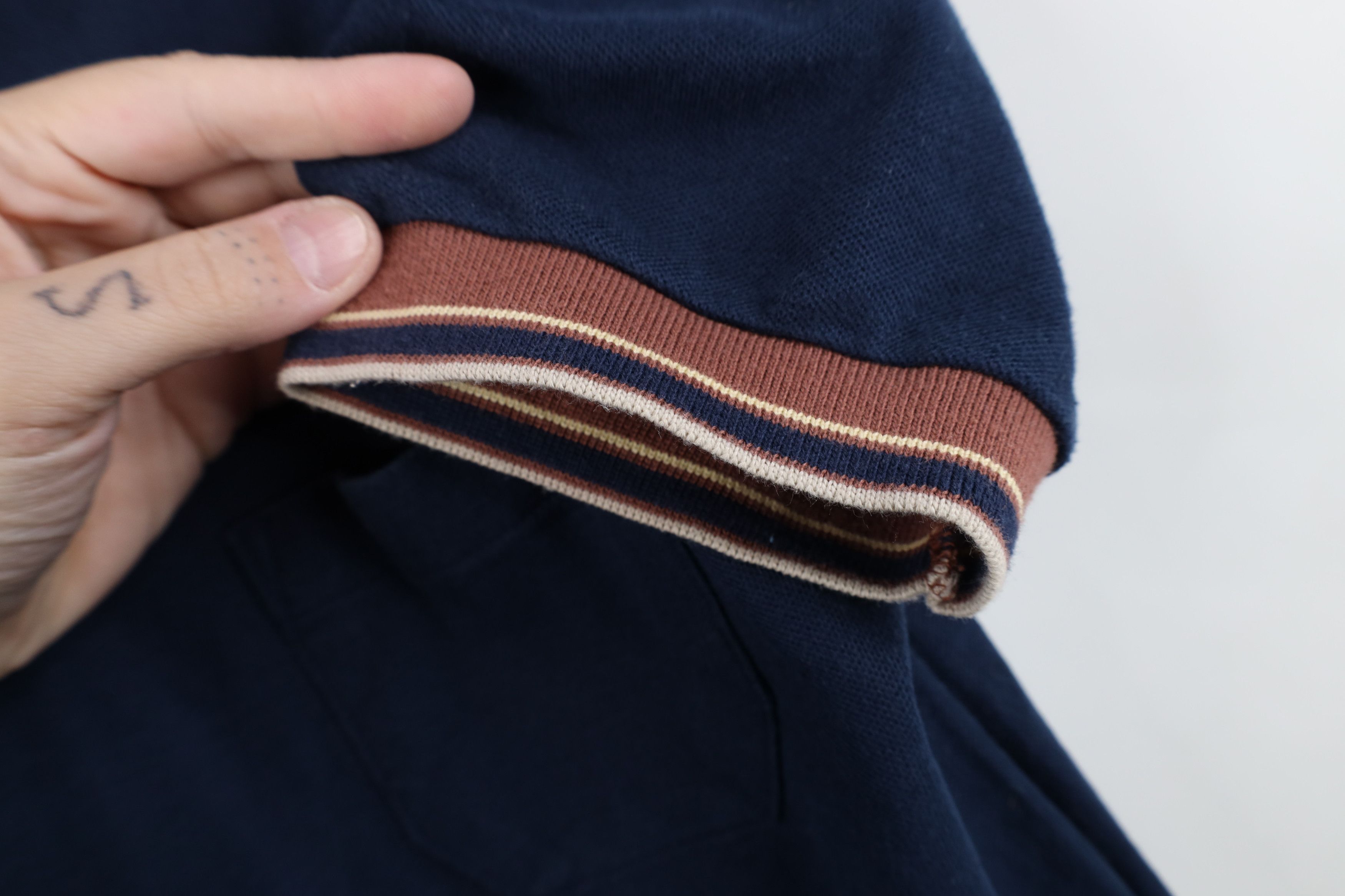 Vintage Vintage 70s Streetwear Striped Pique Cotton Knit Pocket Polo Size US M / EU 48-50 / 2 - 6 Thumbnail