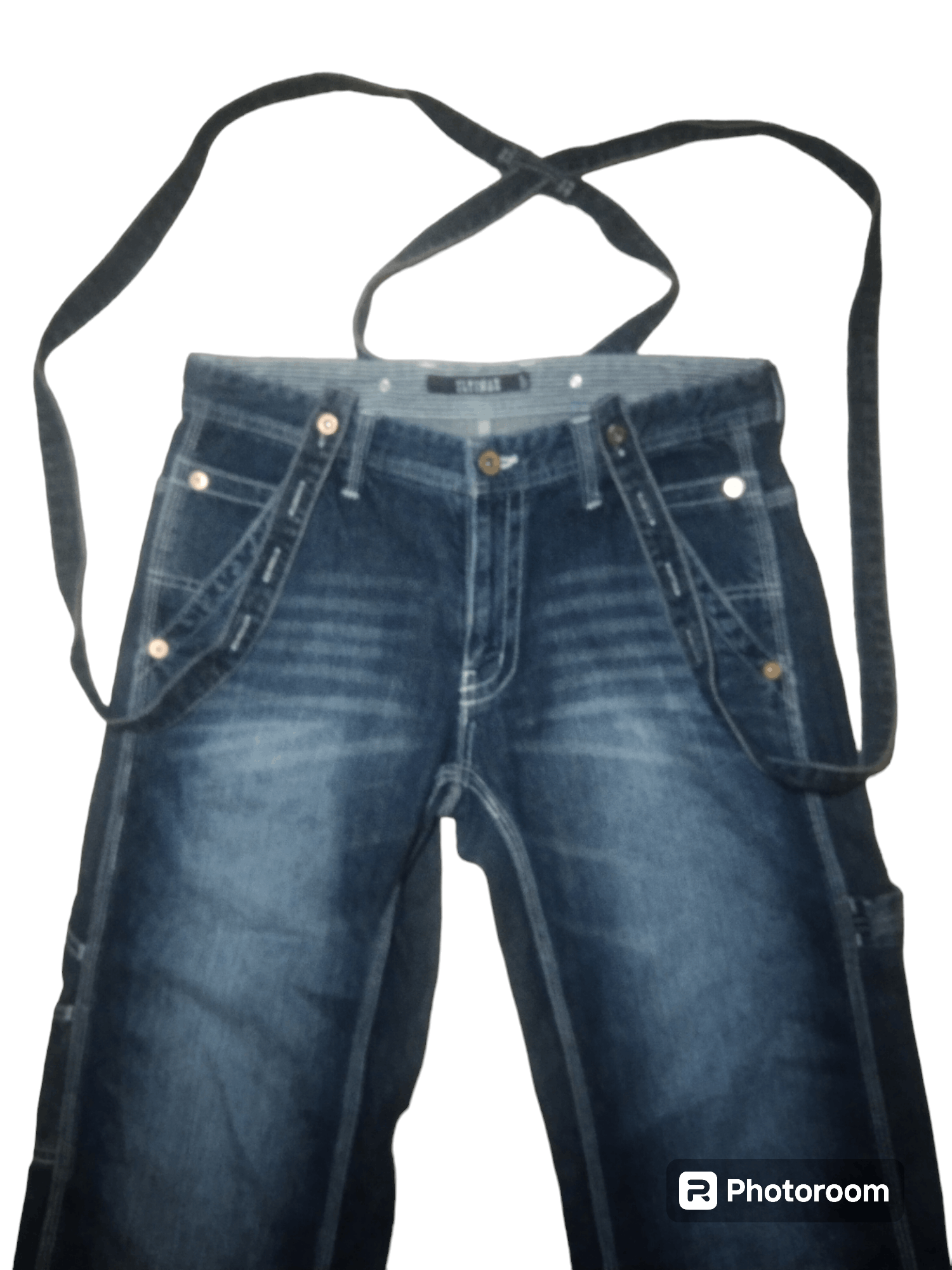 Japanese Brand × Vintage Ultimax Carpenter Buckle back Denim with Suspender (baggy) Size US 34 / EU 50 - 2 Thumbnail