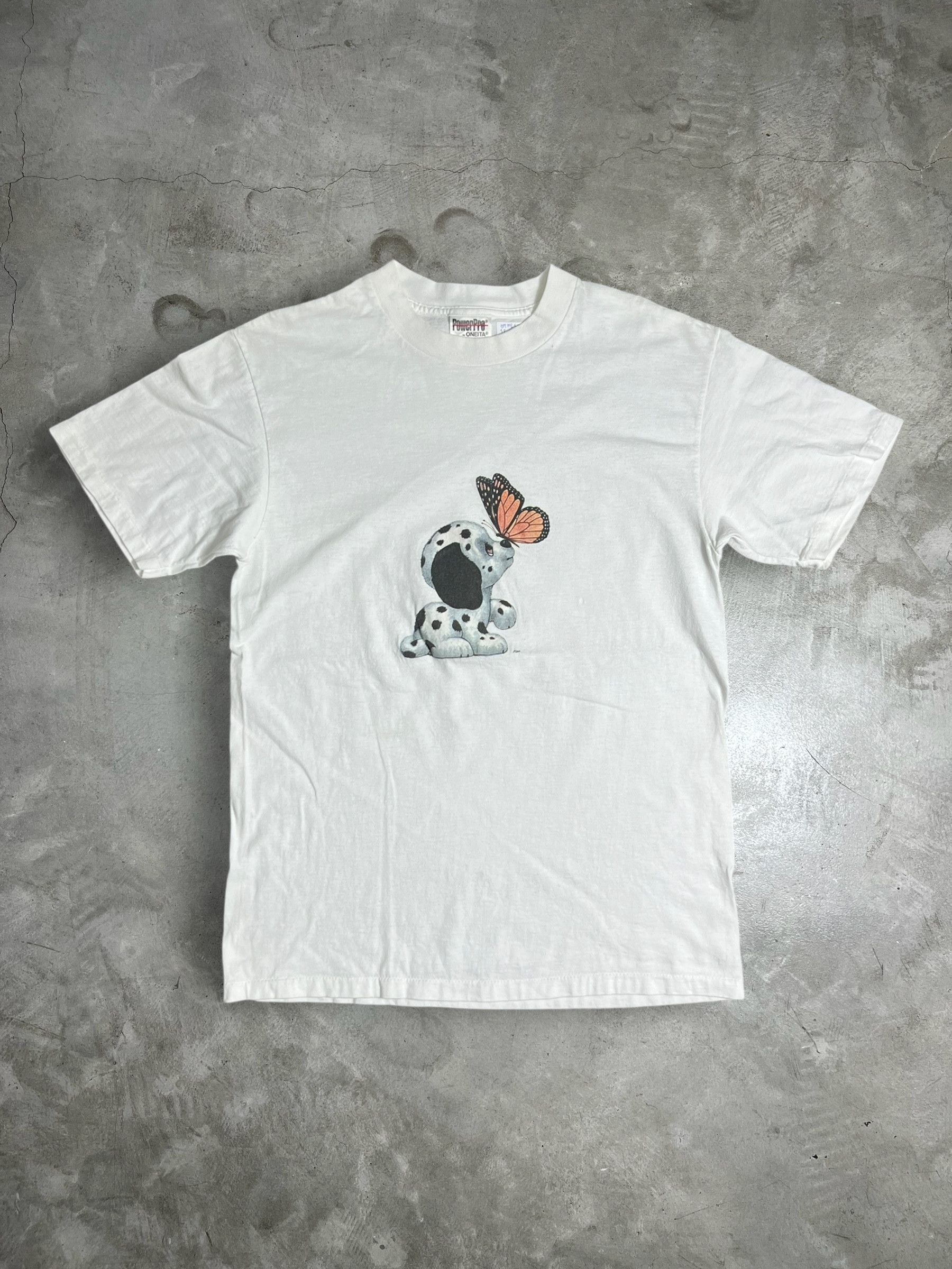 Vintage Vintage 90s Dalmatian & Butterfly Graphic Tee (M) GTME578 Size US M / EU 48-50 / 2 - 1 Thumbnail