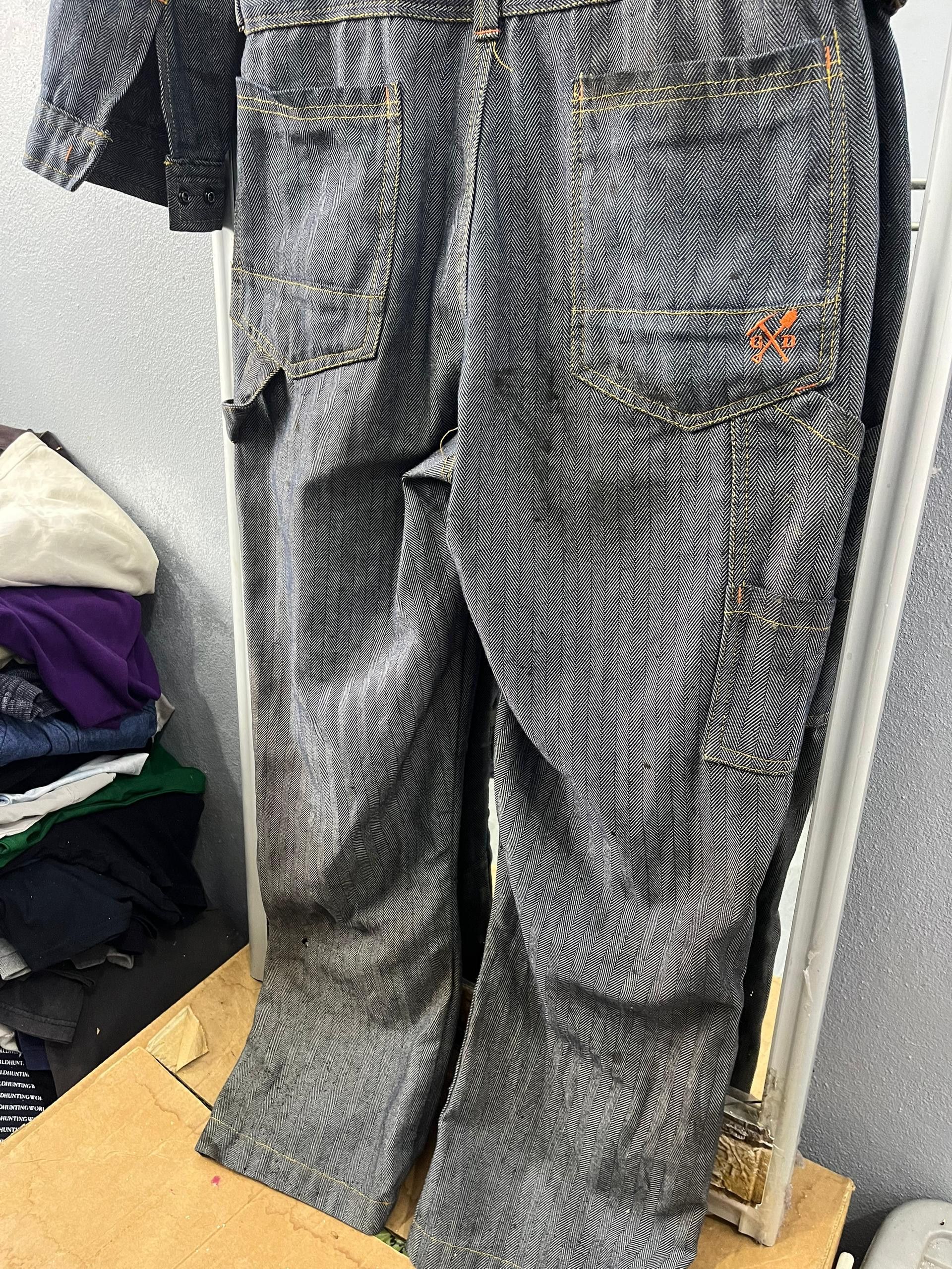 Japanese Brand Zack Styles Gold Herringbone Denim Coverall Size US S / EU 44-46 / 1 - 17 Thumbnail
