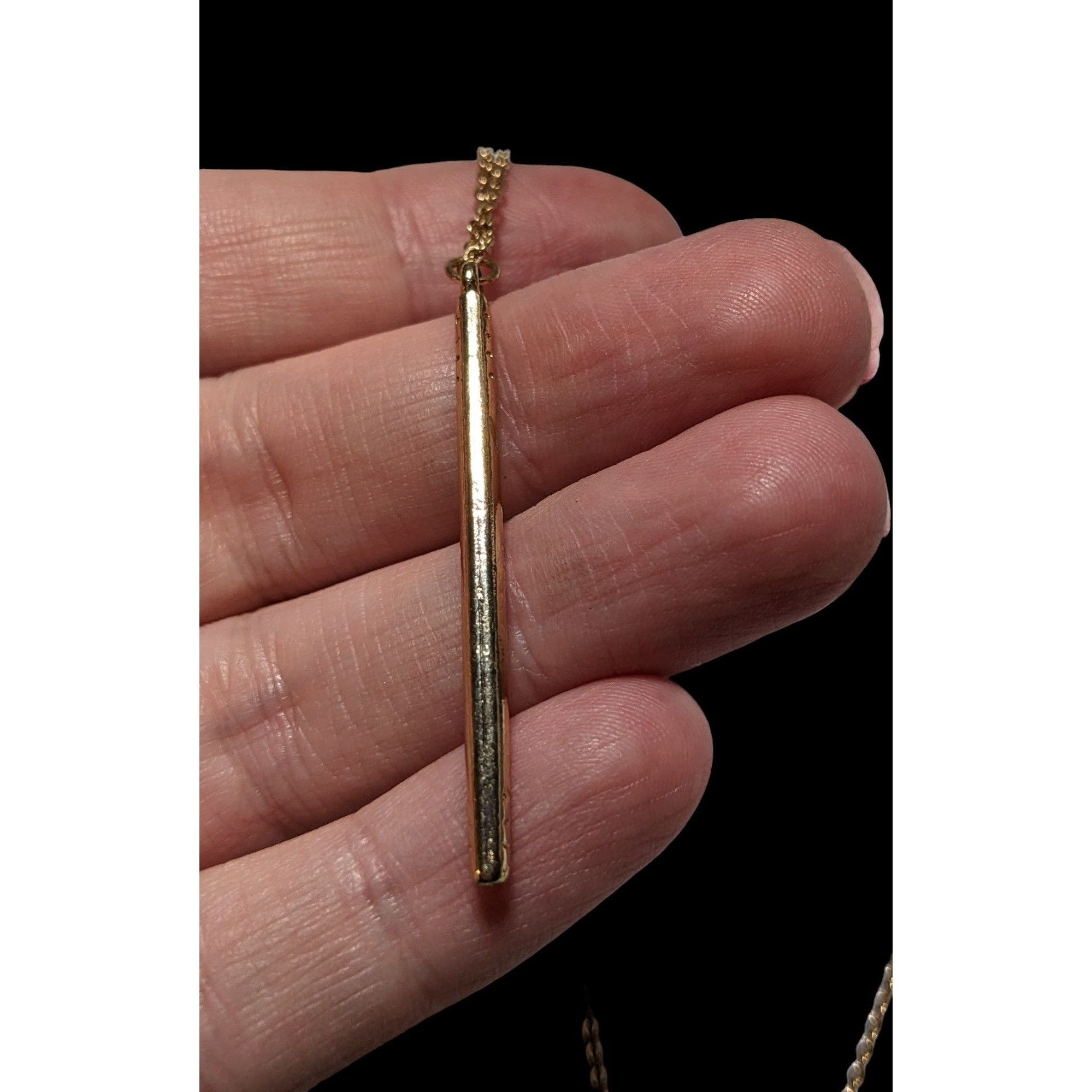 Other Minimalist Golden Etched Pillar Necklace Size ONE SIZE - 5 Thumbnail