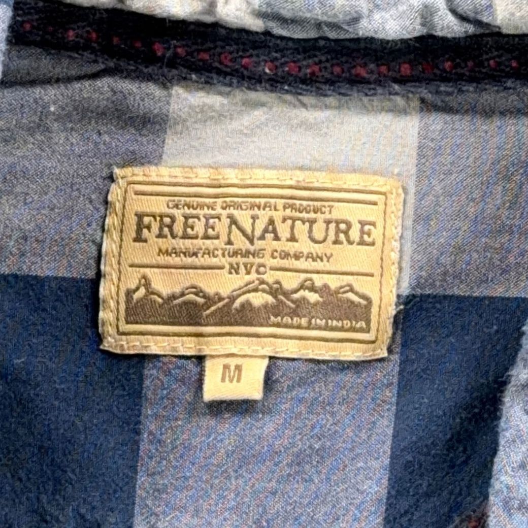 Vintage Free Nature Shirt Men MEDIUM Blue Buffalo Check Button Up Size US M / EU 48-50 / 2 - 4 Thumbnail