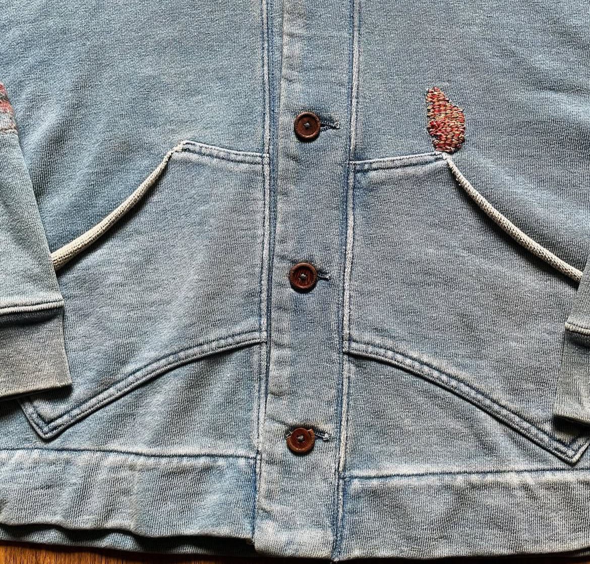 Kapital 2000s Kapital Kountry Wool Patch Boro Shawl Collar Cardigan Size US L / EU 52-54 / 3 - 6 Thumbnail