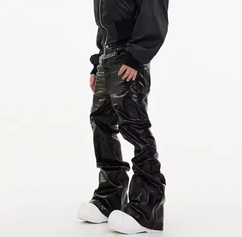 Jean Men Wide Leg Coating Glossy Leather Jean Size US 34 / EU 50 - 1 Thumbnail