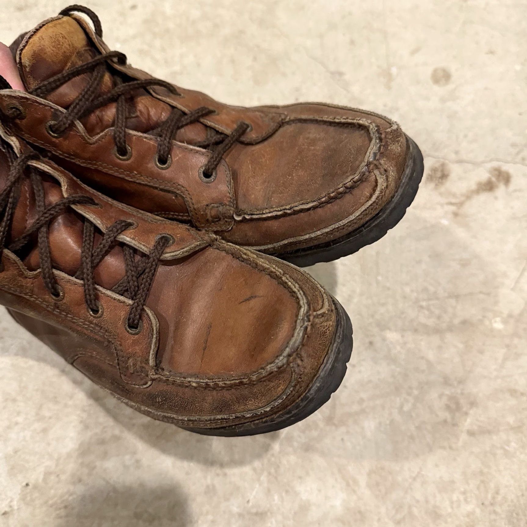 Vibram Rockport GoreTex Safari Boots Mens 10 M Brown Leather Hiking Chukka Vibram Boots Size US 10 / EU 43 - 6 Thumbnail