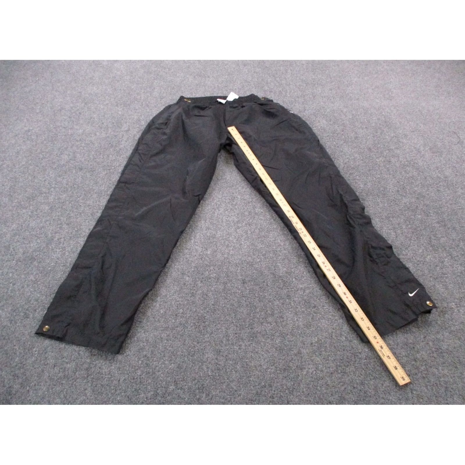 Nike Nike Pants Track Pants Mens XL Black Narrow Snap Windbreaker Style Vintage 90s Y2K Size US 31 - 3 Thumbnail