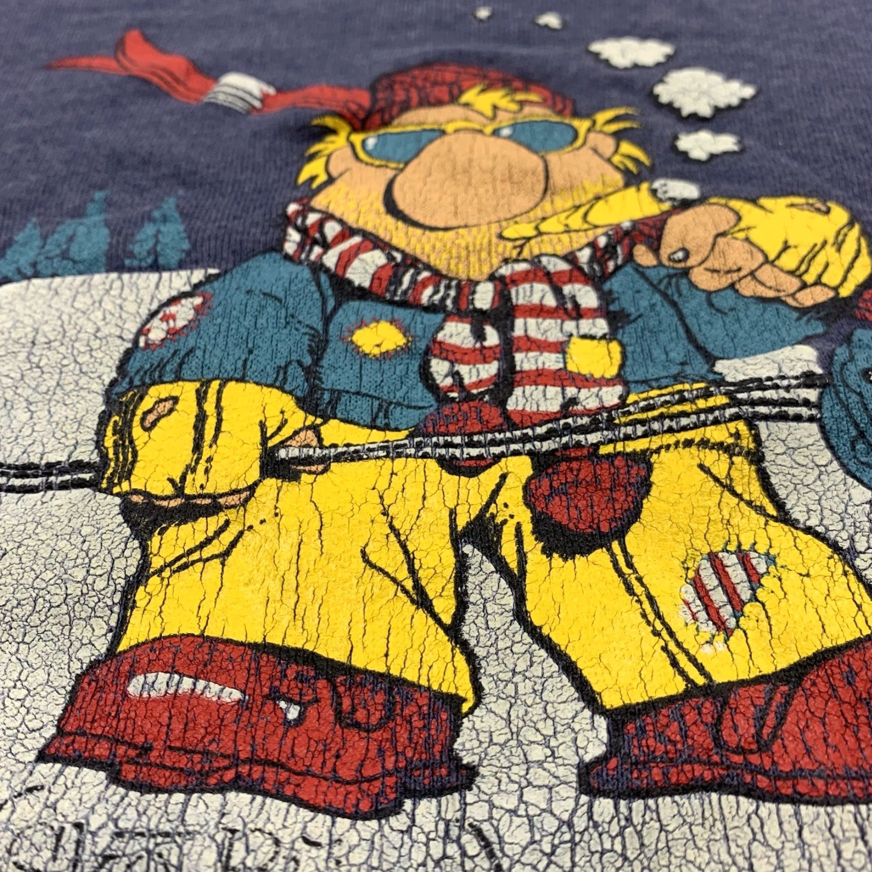 Vintage VINTAGE Ski Sweatshirt Men L Gray Funny 80s Pullover Definition Cartoon Ski Bum Mens Large Gray Cartoon 80s Funny Pullover Sweatshirt Size US L / EU 52-54 / 3 - 3 Thumbnail