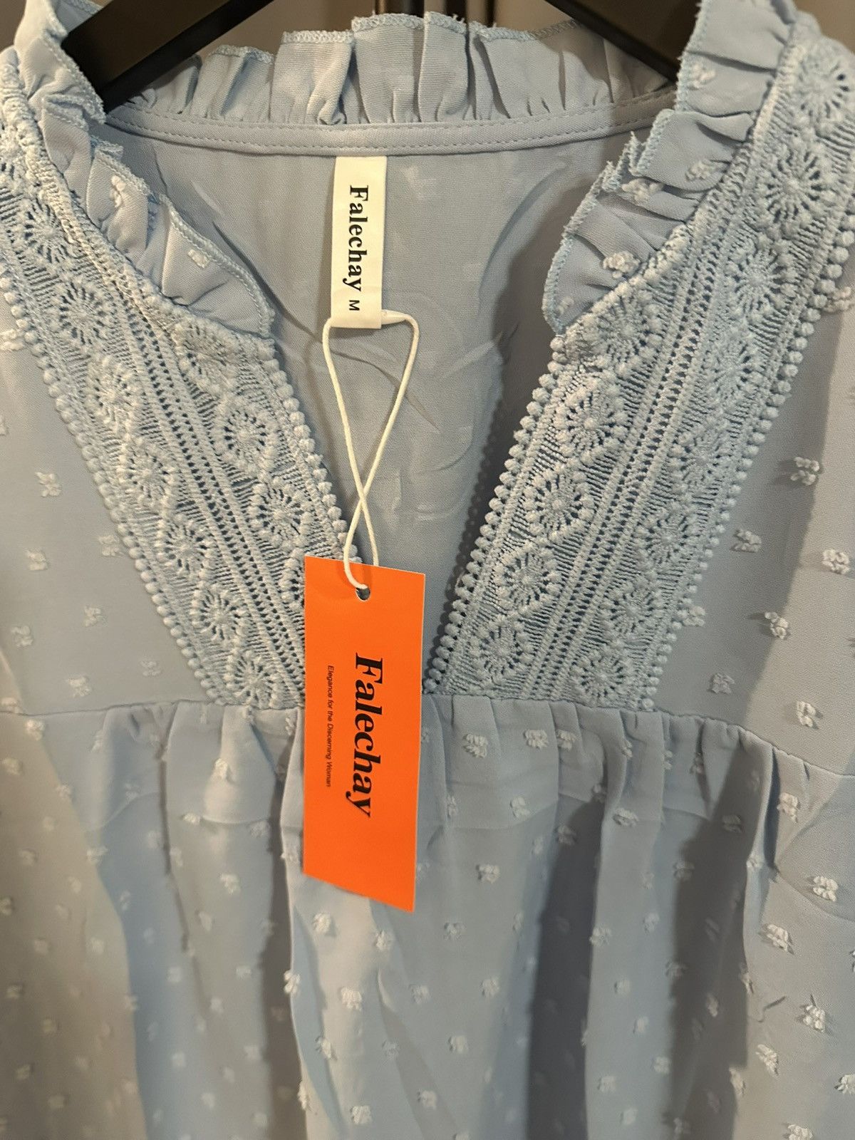 Other Light blue textured v-neck sleeve blouse Size M / US 6-8 / IT 42-44 - 2 Thumbnail