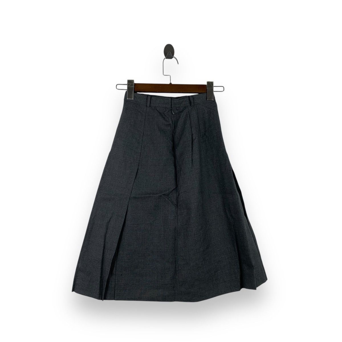 Burberry Vintage BURBERRYS LONDON Grey Wool Pleated A-Line Maxi Skirt Size 24" / US 00 / IT 34 - 3 Thumbnail