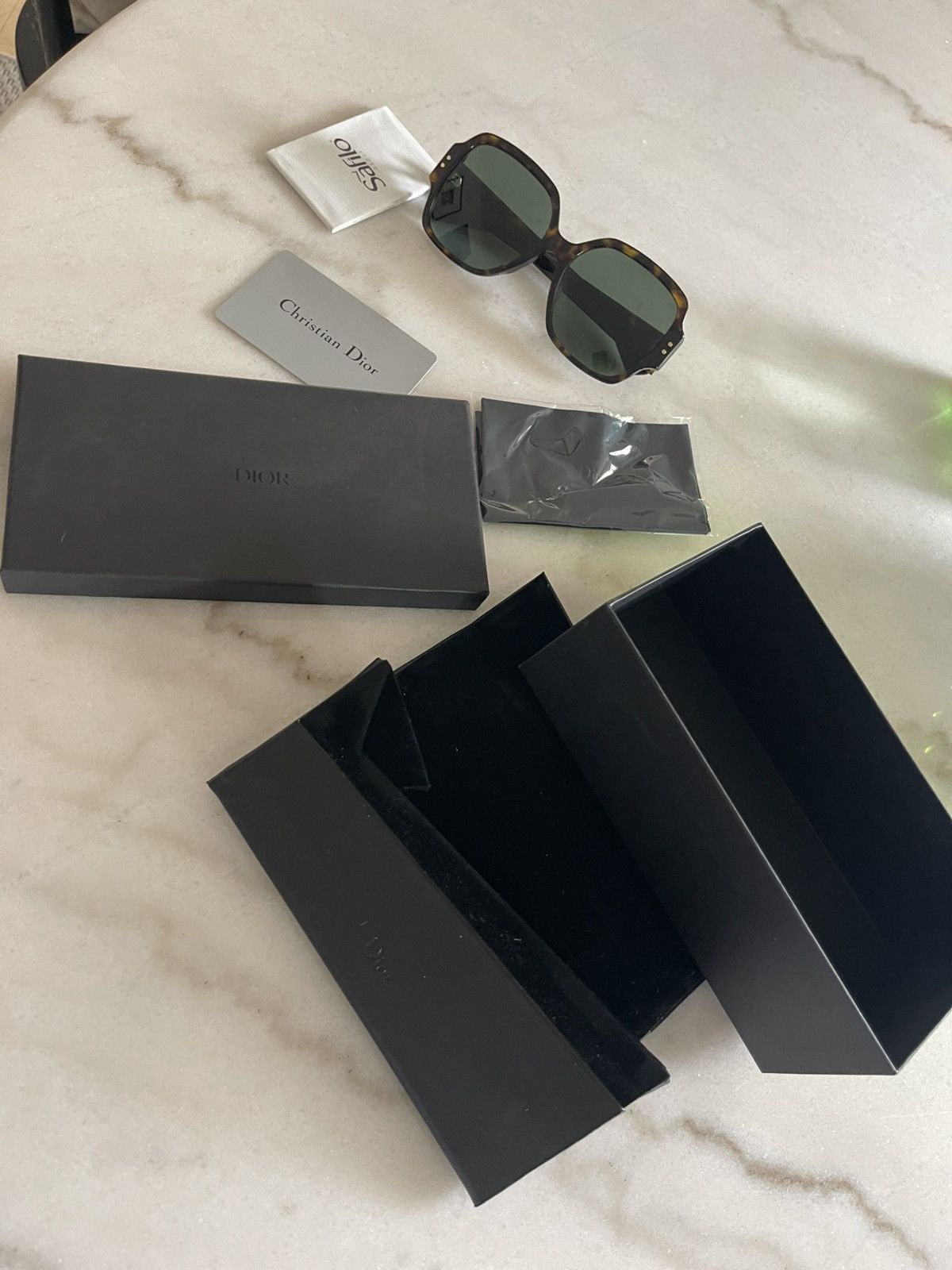 Dior Lady Dior stud 57 sunglasses Havana made In Italy Size ONE SIZE - 3 Thumbnail