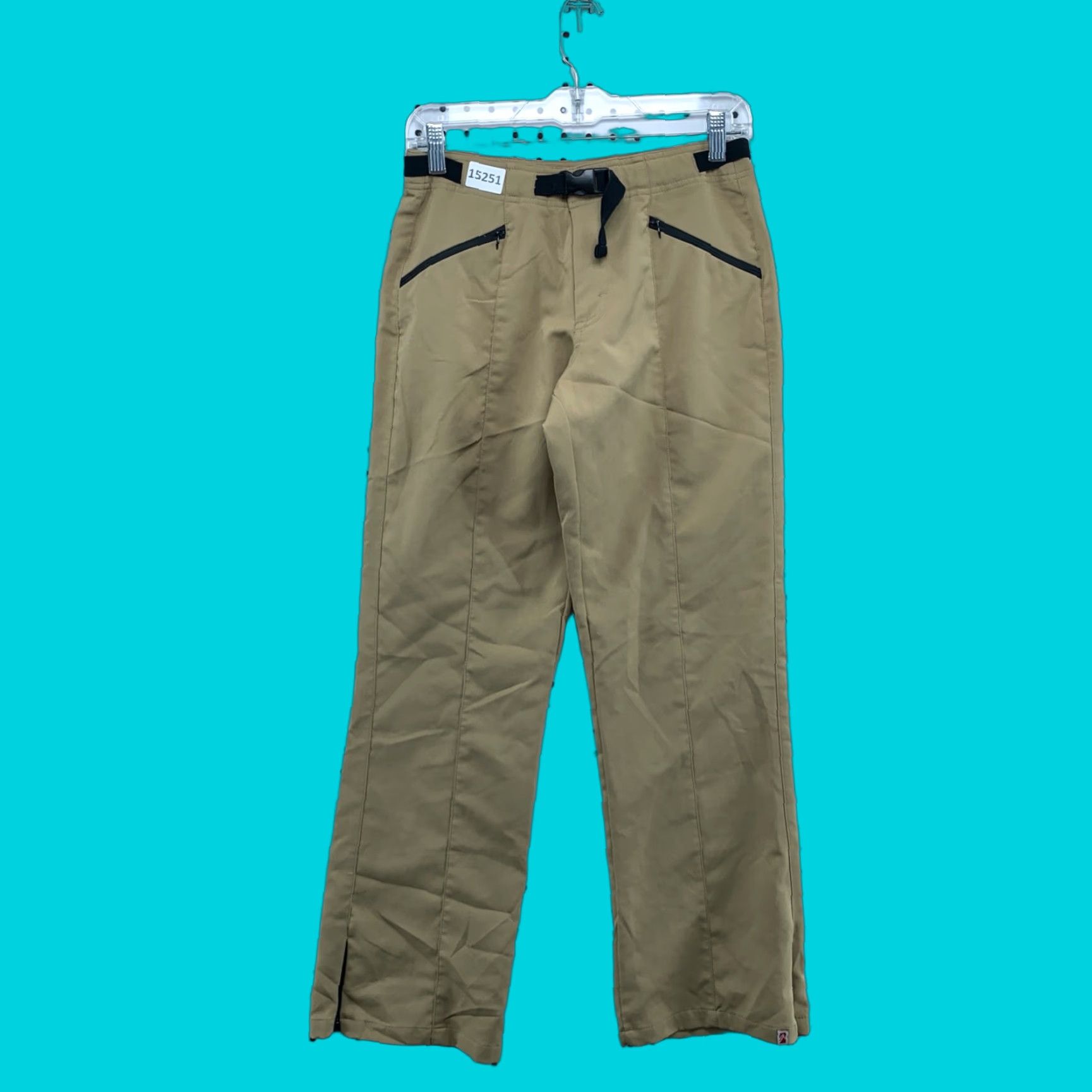 Vintage Alpine Design Hiking Pants Women's Size Small Tan Khaki Belted Outdoor Mountain Size 28" / US 6 / IT 42 - 1 Thumbnail