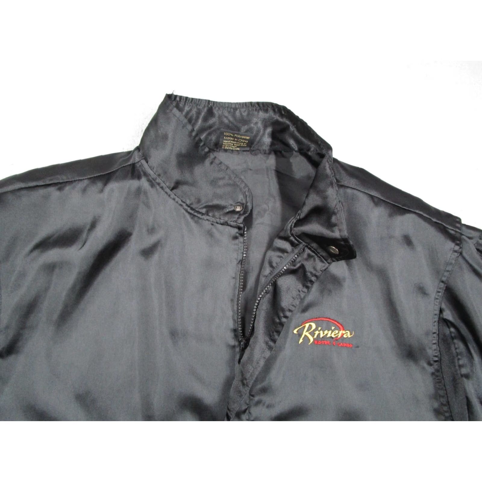 Rivieras VINTAGE Riviera Hotel & Casino Jacket Mens XL Black Satin Full Zip Embroidered Logo 80s 90s Las Vegas Bomber Jacket Size US XL / EU 56 / 4 - 2 Thumbnail