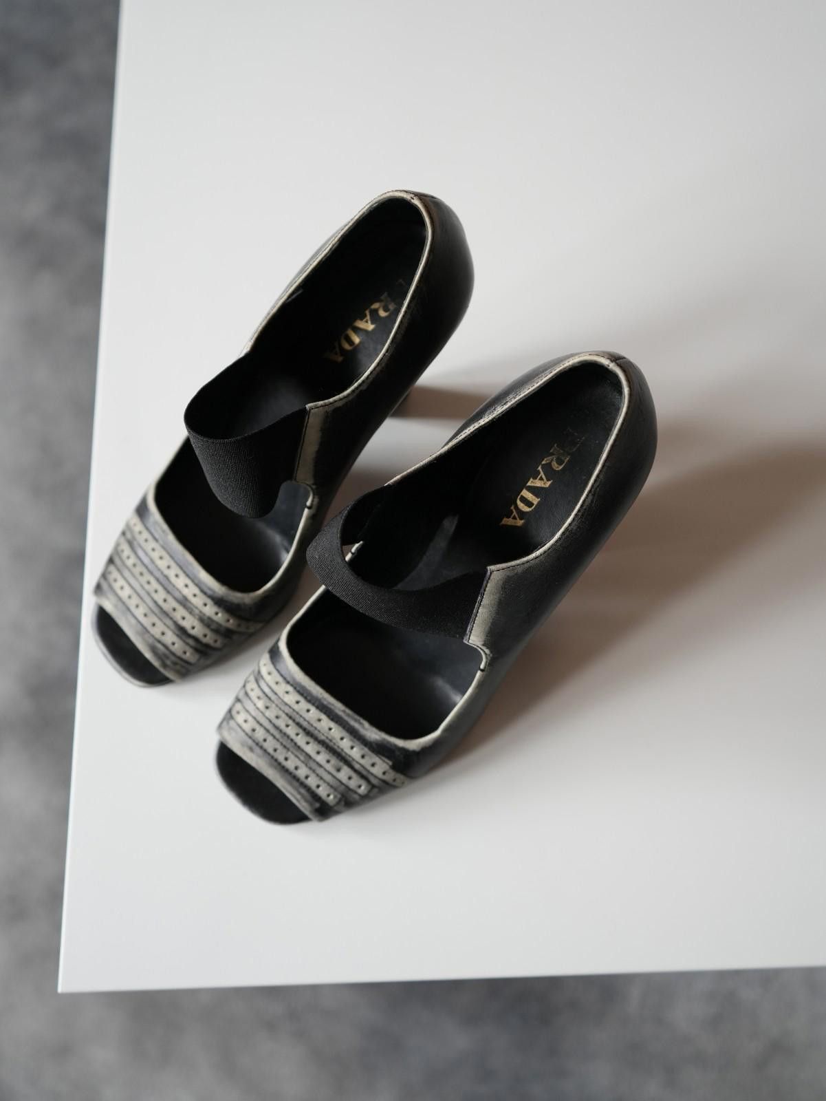 Prada FW 2007 Prada Distressed Leather Strap Open Toe Heel Pumps Size US 4 / IT 34 - 9 Thumbnail