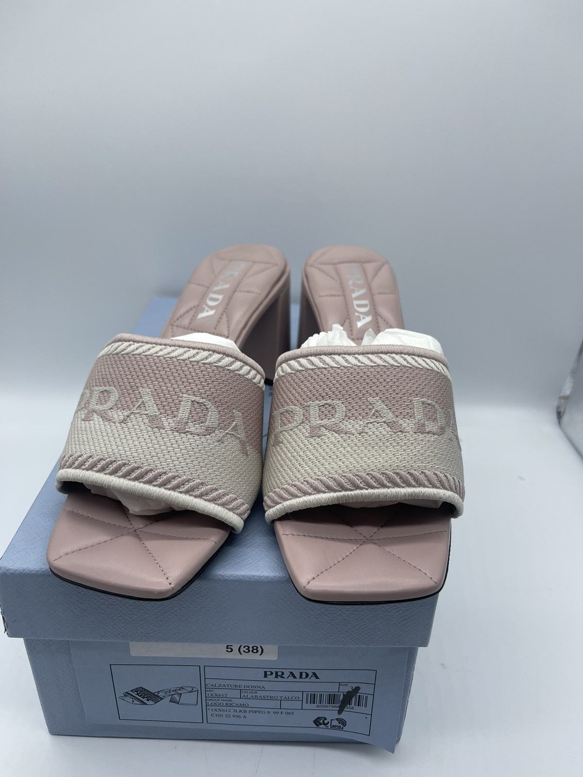 Prada Prada Embroidered Fabric Sandal Heels Pink Size US 8 / IT 38 - 3 Thumbnail