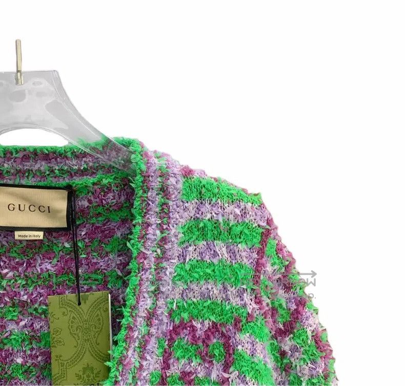 Gucci Gucci Green full-print double G cotton V-neck single-breas Size M / US 6-8 / IT 42-44 - 3 Thumbnail