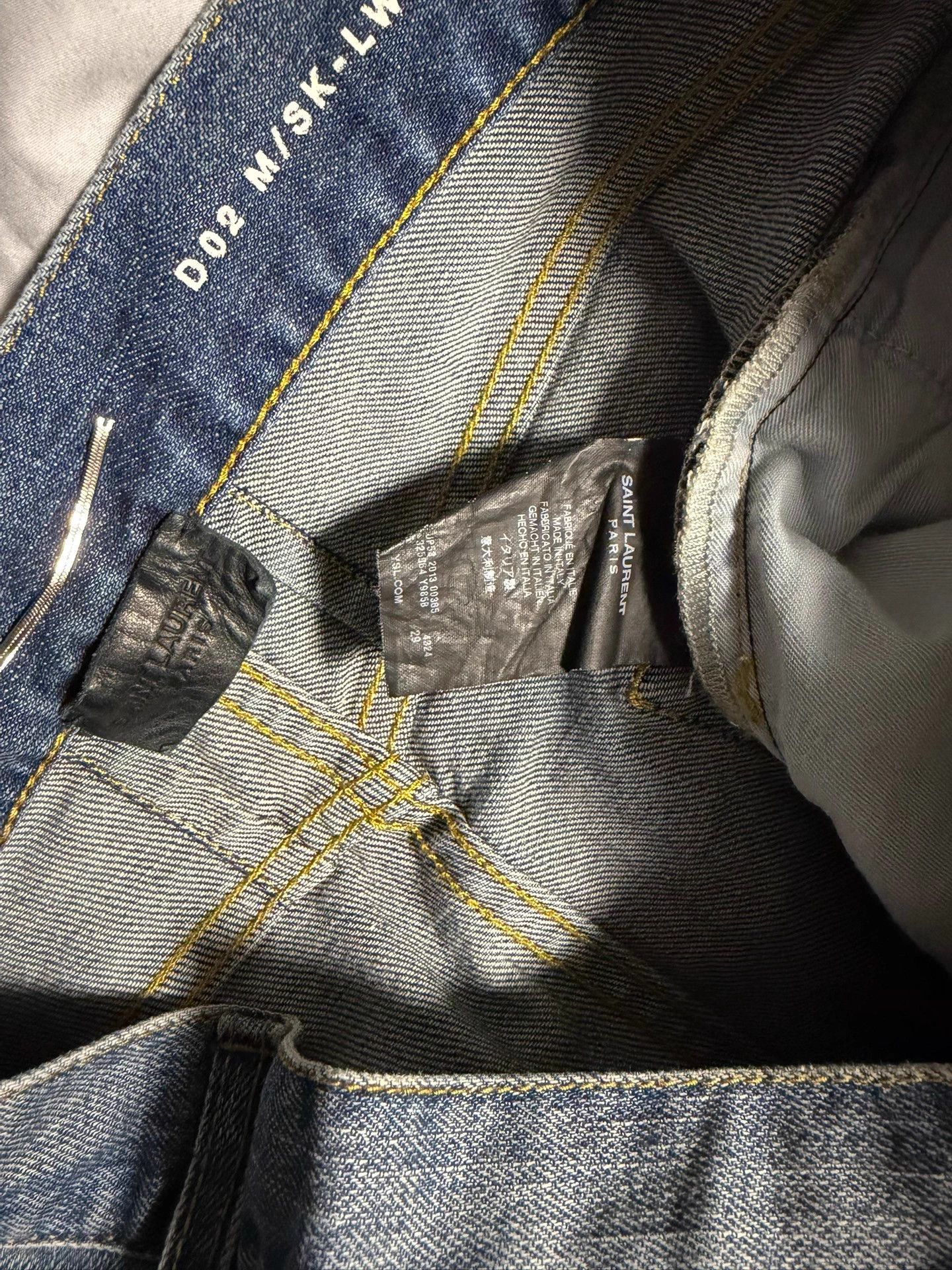 Saint Laurent Paris SLP 13AW Blue D02 Washed Distressed Jeans 29 Size US 29 - 3 Thumbnail