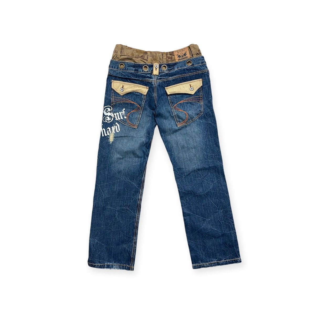 Gotcha × Vintage Gotcha Distressed Denim Double Waist Jeans Japan Size US 31 - 3 Thumbnail
