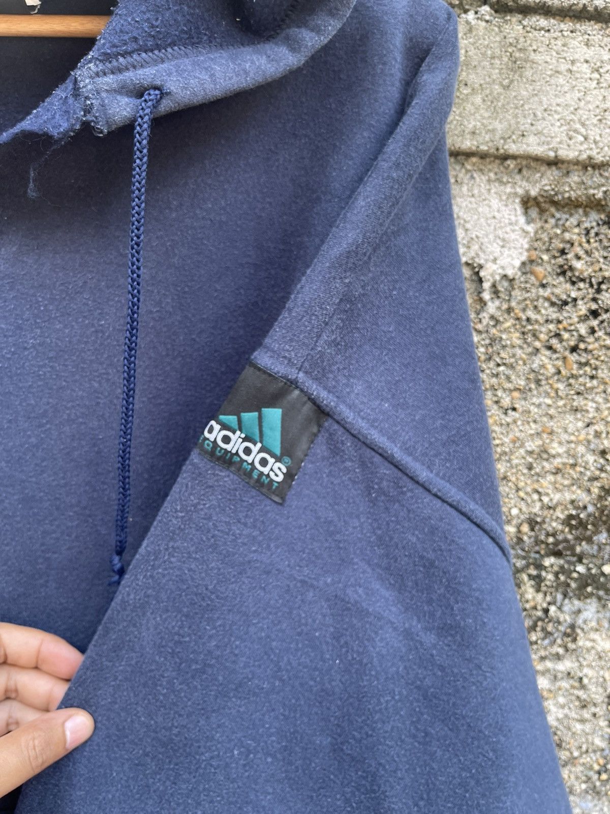 Adidas Vintage 90s Adidas Equipment Hoodie, Trefoil Logo, Deep Navy Size US L / EU 52-54 / 3 - 4 Thumbnail