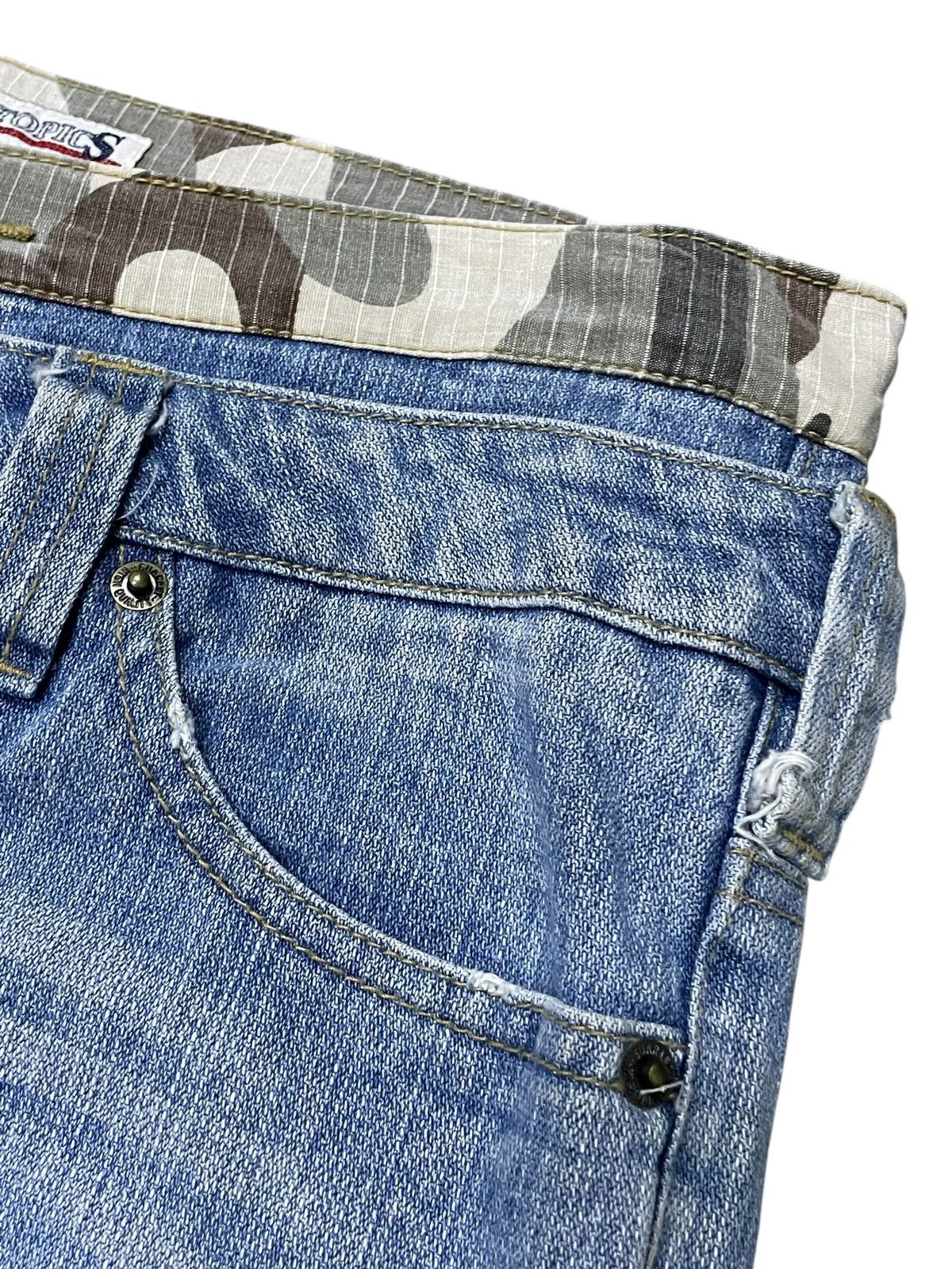 GOSTAR DE FUGA × Hysteric Glamour Daily Topics Japan Double Waist Camo Distressed Jeans Size US 30 / EU 46 - 11 Thumbnail