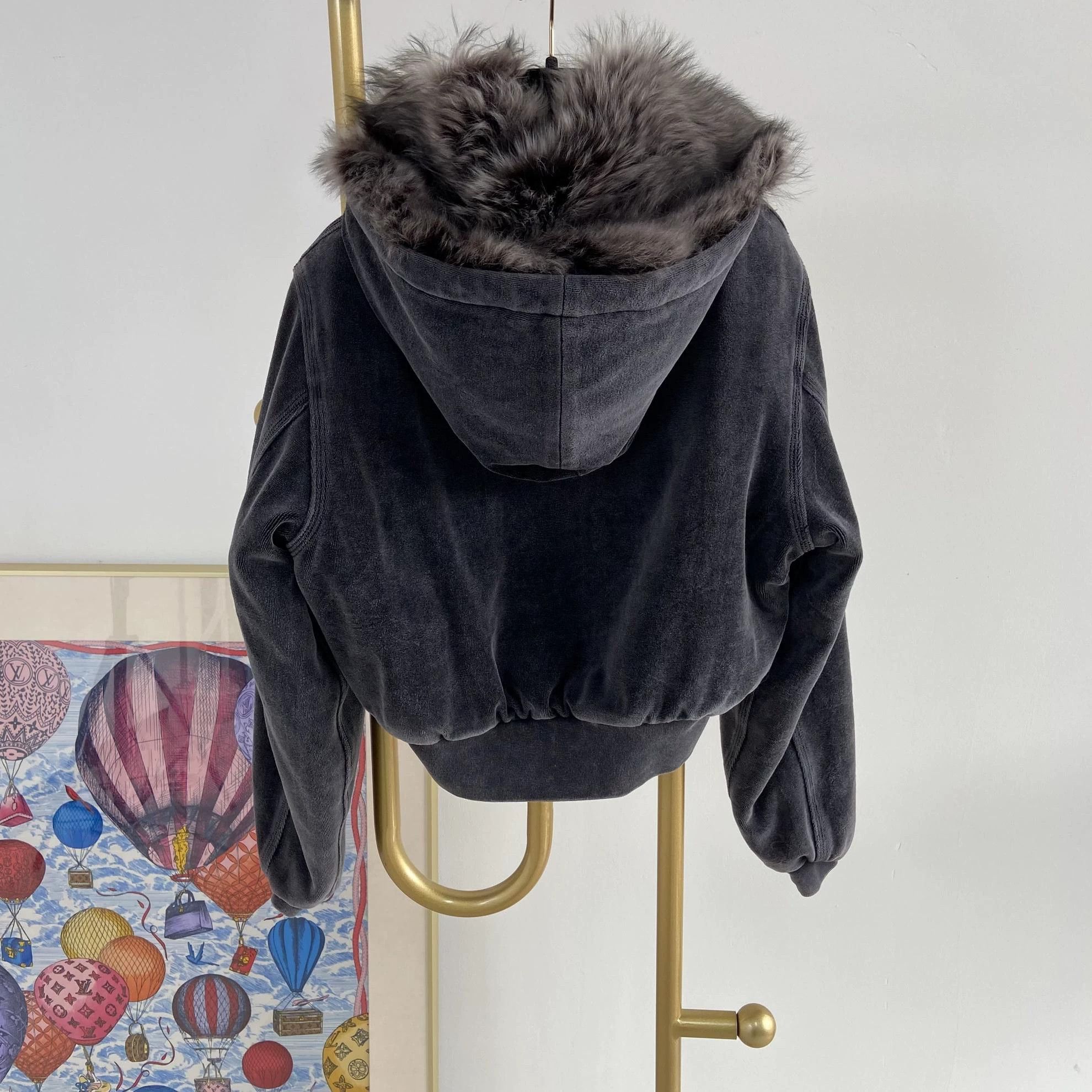 Alexander Wang Alexander Wang Gray Jacket S Removable Fur Collar Size S / US 4 / IT 40 - 2 Thumbnail