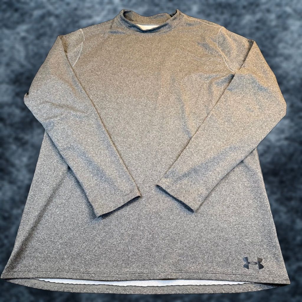 Under Armour Under Armour ColdGear Mock Neck Mens XXL Base Layer Gray Heathered Long Sleeve Shirt Size US XXL / EU 58 / 5 - 1 Thumbnail