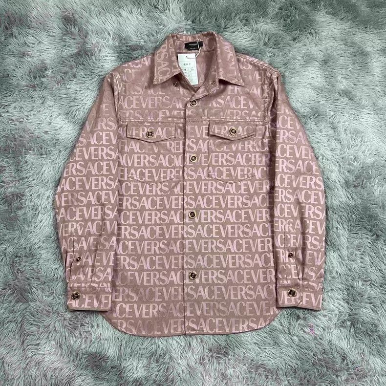 Versace Versace Denim jacket with a full logo print Size L / US 10 / IT 46 - 1 Thumbnail