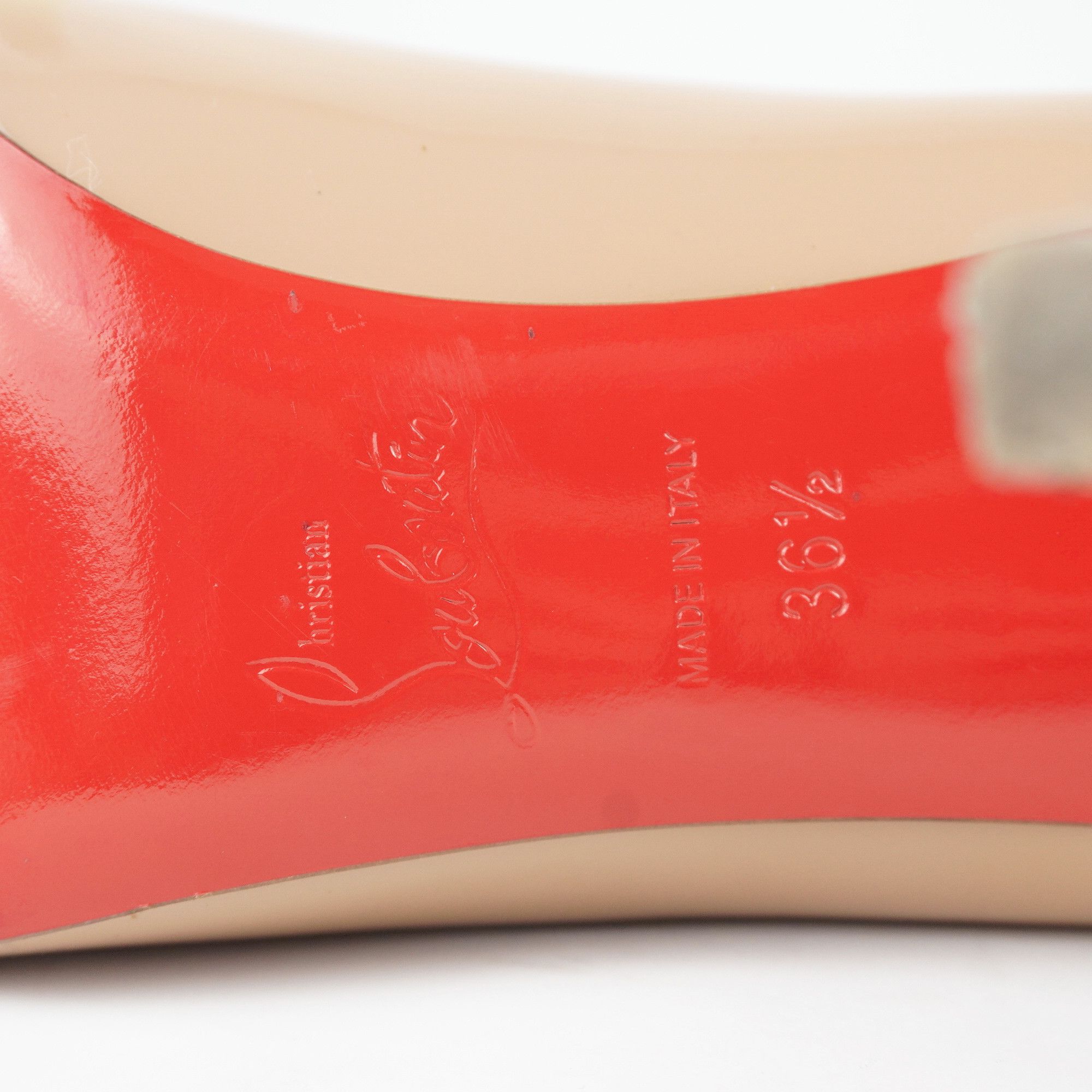 Christian Louboutin Christian Louboutin Heel Beige Pointed Toe Patent Leather Size US 6.5 / IT 36.5 - 2 Thumbnail