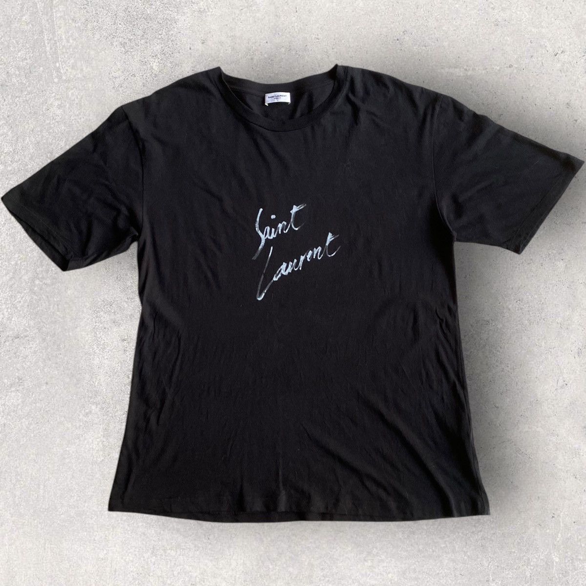 Saint Laurent Paris 2017 Black Script Logo Oversize T Shirt Size US M / EU 48-50 / 2 - 1 Thumbnail