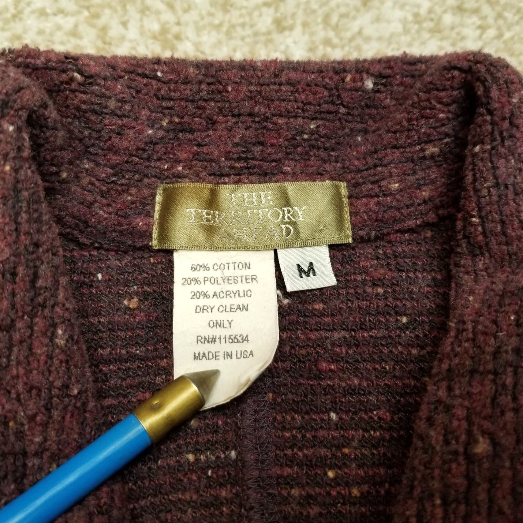 The Territory Ahead VINTAGE The Territory Ahead Sweater Womens M Purple Long Sleeve Cardigan Casual VTG Size M / US 6-8 / IT 42-44 - 4 Thumbnail