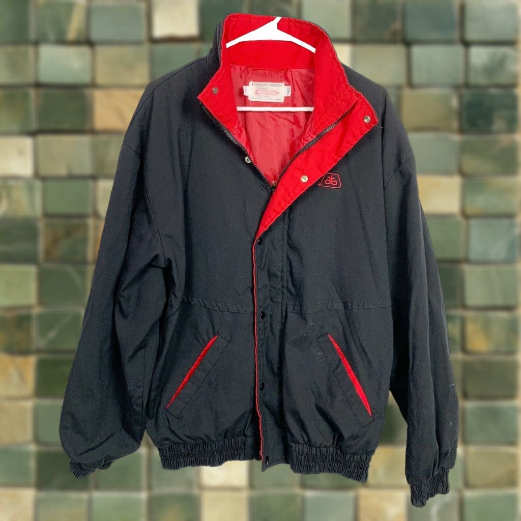 Vintage VINTAGE King Louie Jacket Tailored Bomber Jacket Snap Full Zip Black LT Mens Large Tall Cotton Blend Nylon Lining 65% Polyester 35% Cotton Shown Size US L / EU 52-54 / 3 - 1 Thumbnail