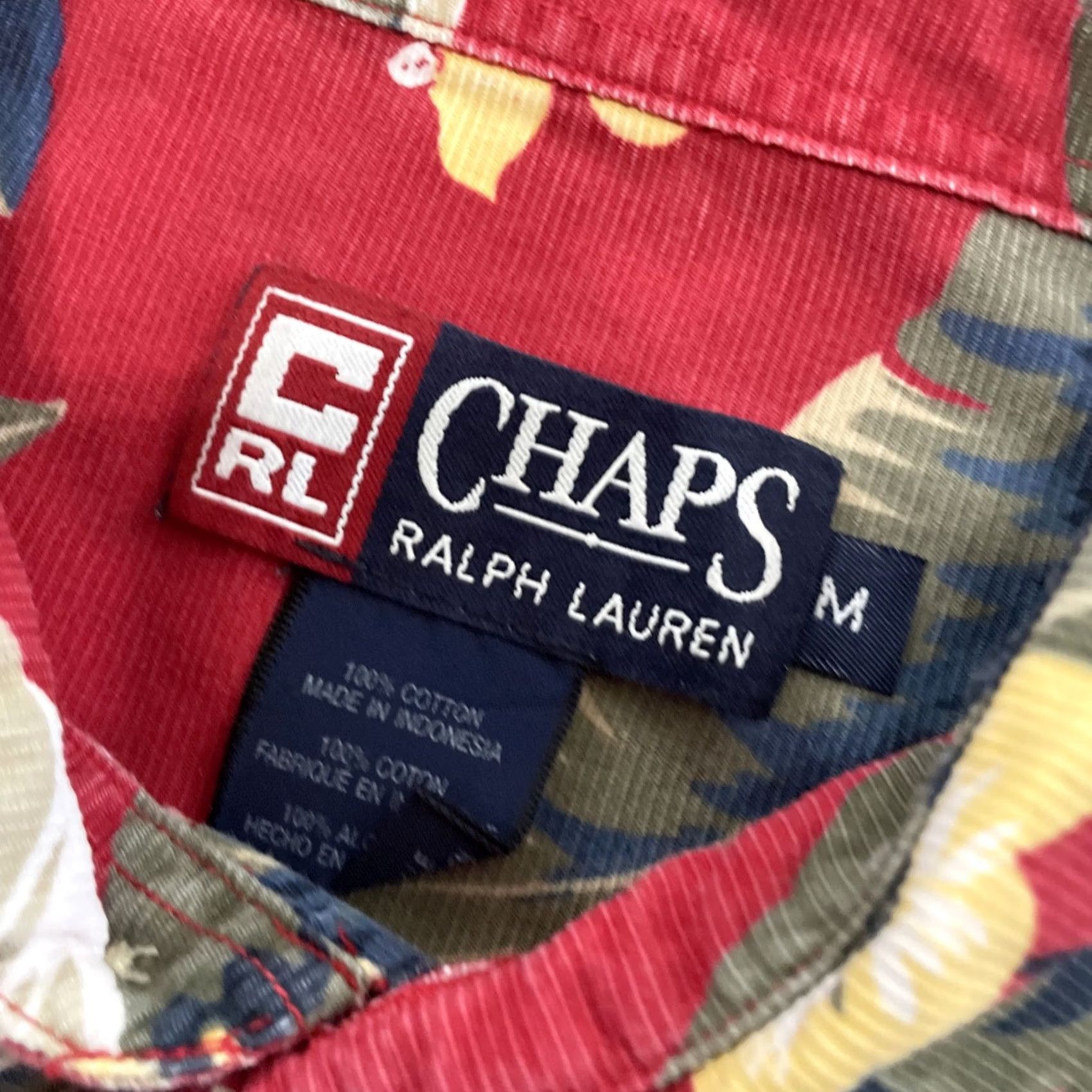 Ralph Lauren VINTAGE Chaps Ralph Lauren Hawaiian Shirt Men M Aloha Tropical Leaf ButtonUp Red Size US M / EU 48-50 / 2 - 6 Thumbnail