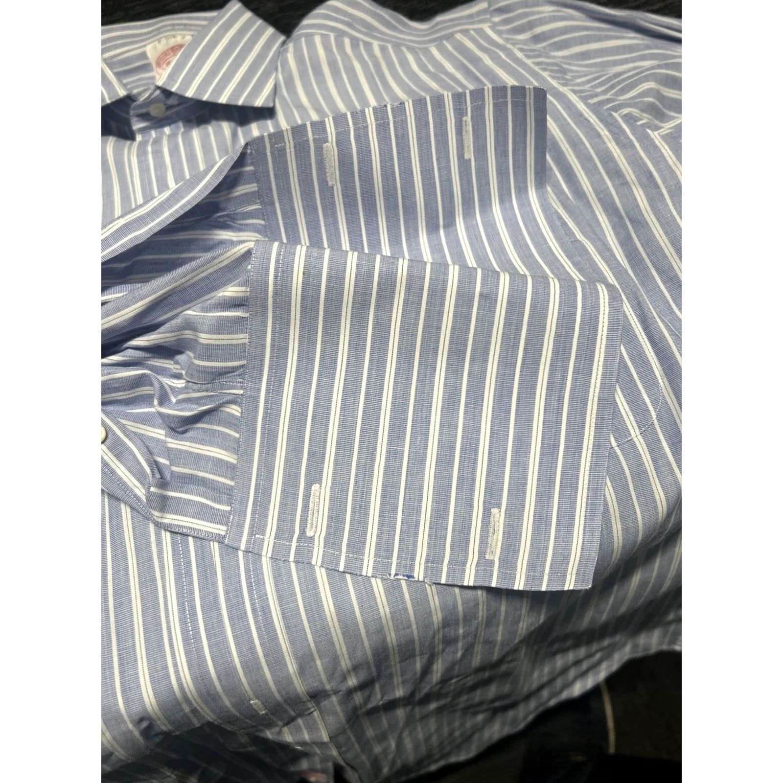 Brooks Brothers VINTAGE Brooks Brothers Shirt Mens Collared Button-Up 100% Cotton White Red 16 1/2-36 Long Sleeve XS? Size US L / EU 52-54 / 3 - 6 Thumbnail