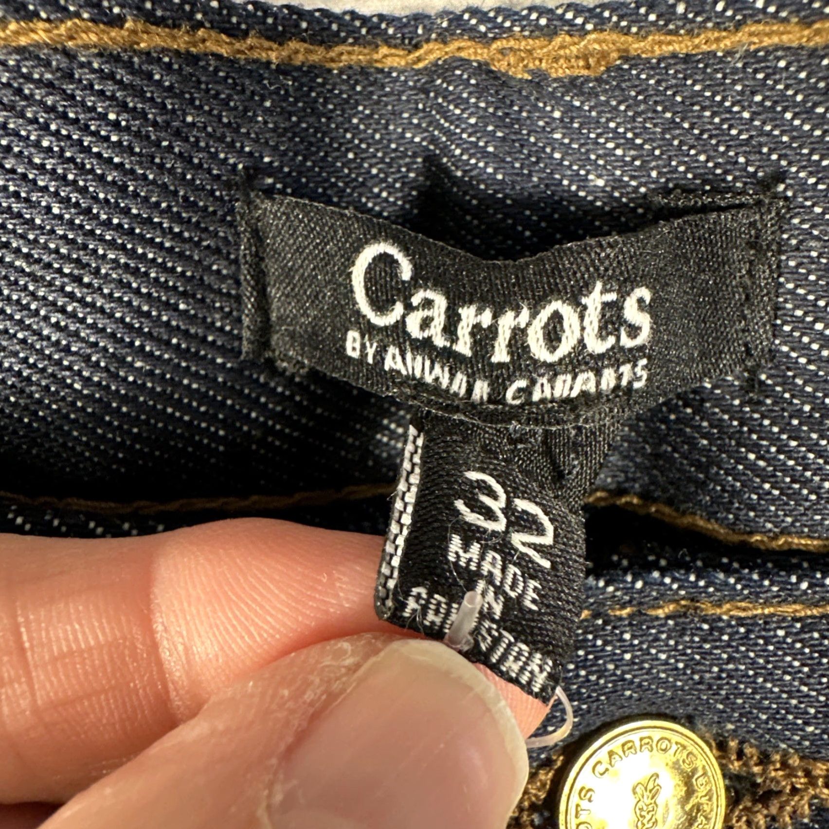 Vintage Carrots Jeans Dark Wash Mens 32 Straight Leg Indigo Denim Cotton Zip Inseam 34 Carrots Brand Regular Fit Jeans Mens Size US 32 / EU 48 - 5 Thumbnail