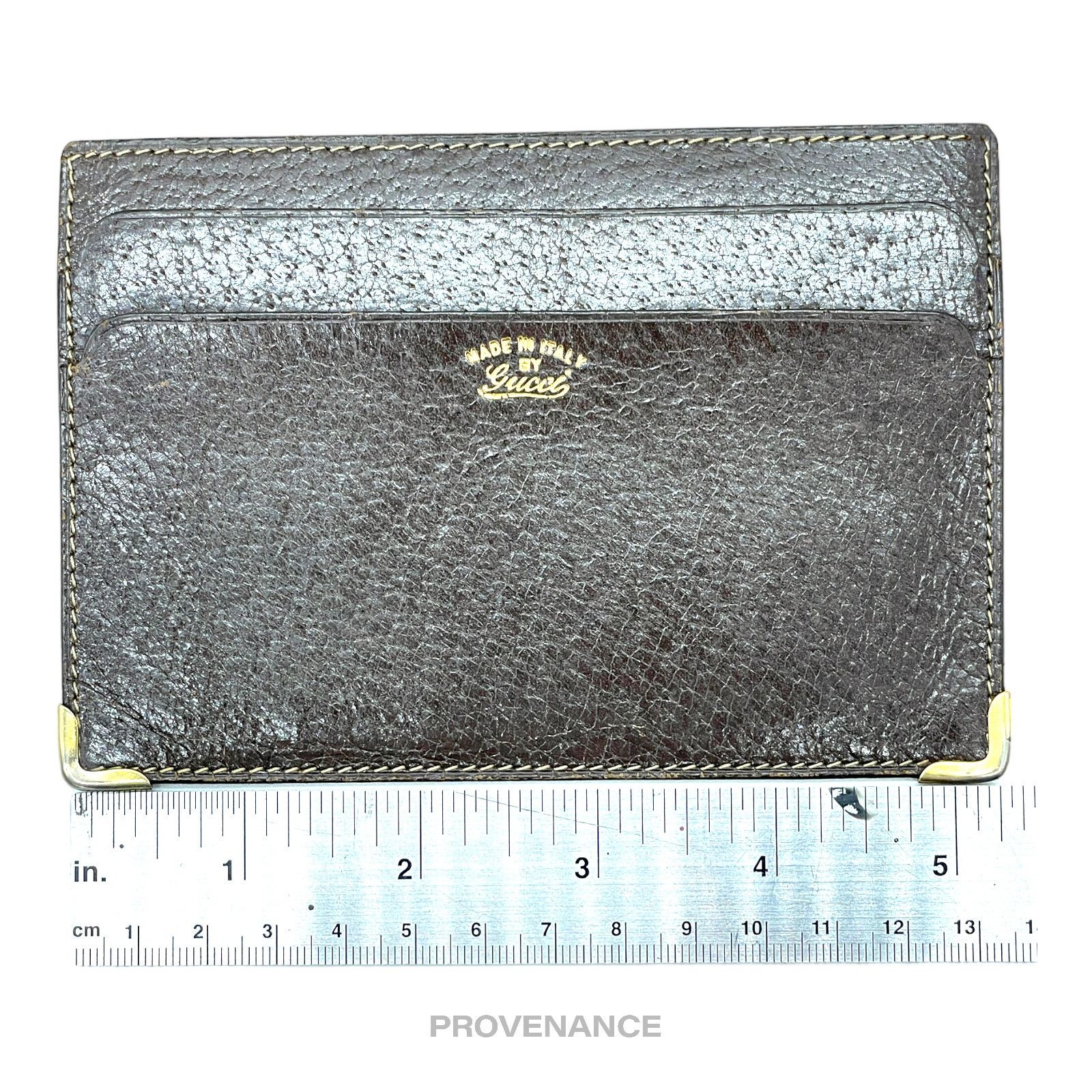 Gucci 🔴 Gucci Cardholder Wallet - Vintage Logo Brown Leather Size ONE SIZE - 5 Thumbnail