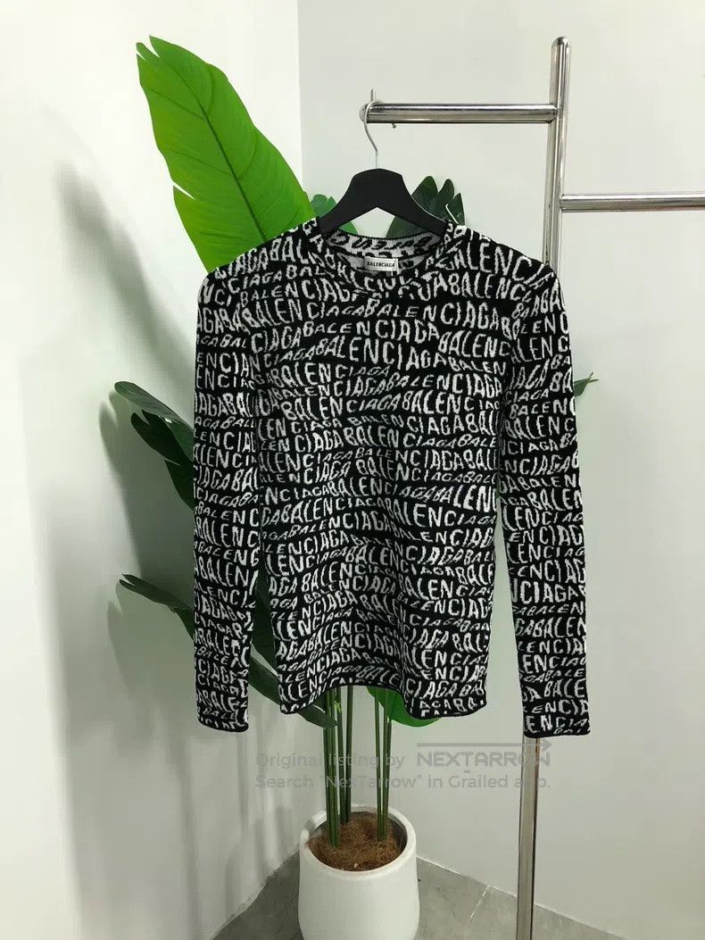 Balenciaga Balenciaga Logo embroidered high-neck long-sleeved knitted Size XS / US 0-2 / IT 36-38 - 1 Thumbnail