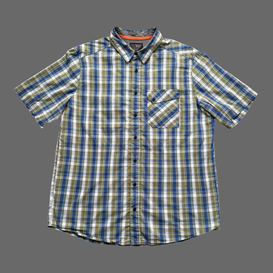 5.11 5.11 Tactical Single Flex Covert Short SS Size M Blue/Green Size US M / EU 48-50 / 2 - 1 Thumbnail