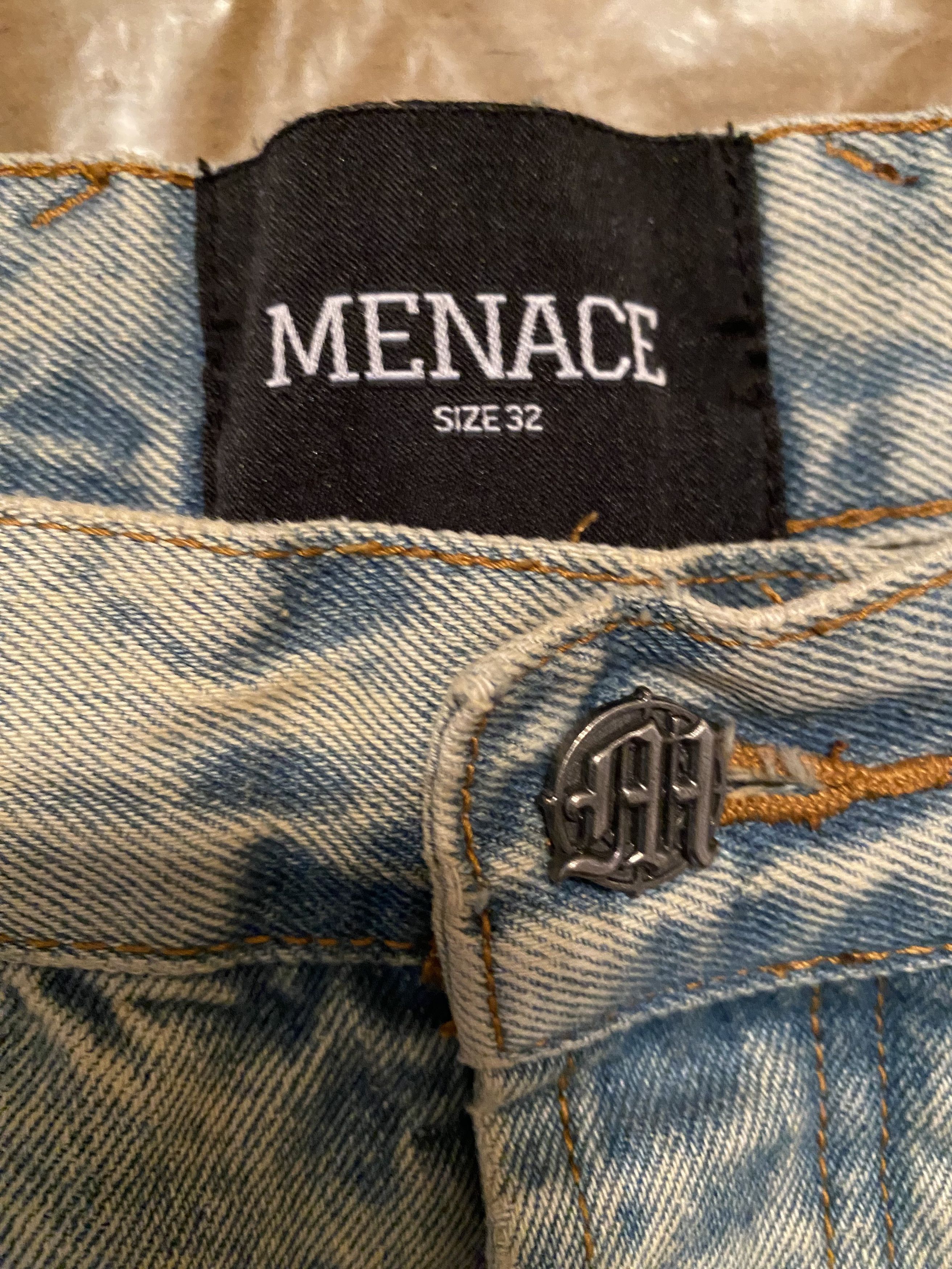 Menace MENACE LA DISTRESSED STENCIL DENIM PANTS Size US 32 / EU 48 - 6 Thumbnail