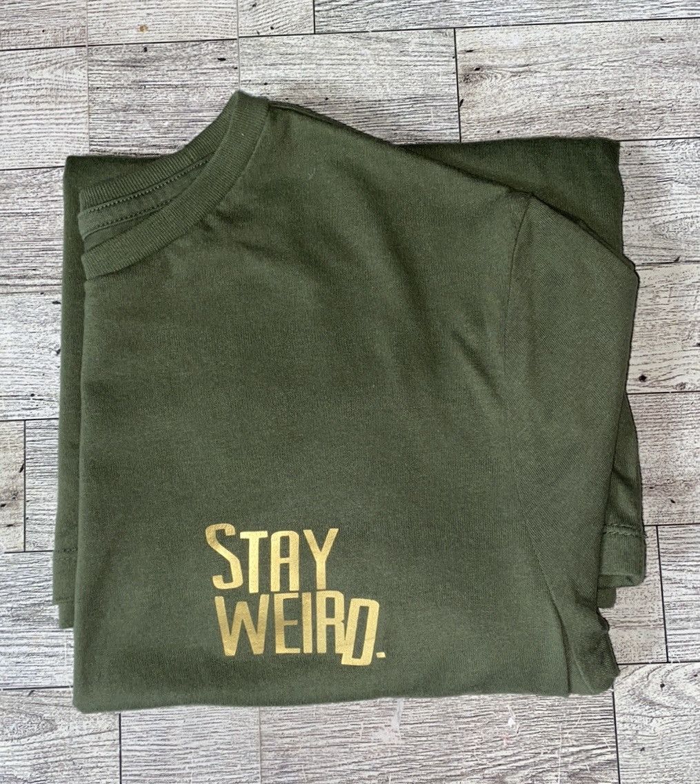 Other “Stay Weird”, Olive Green, Custom, Casual Crew Neck Tee Size US S / EU 44-46 / 1 - 1 Thumbnail