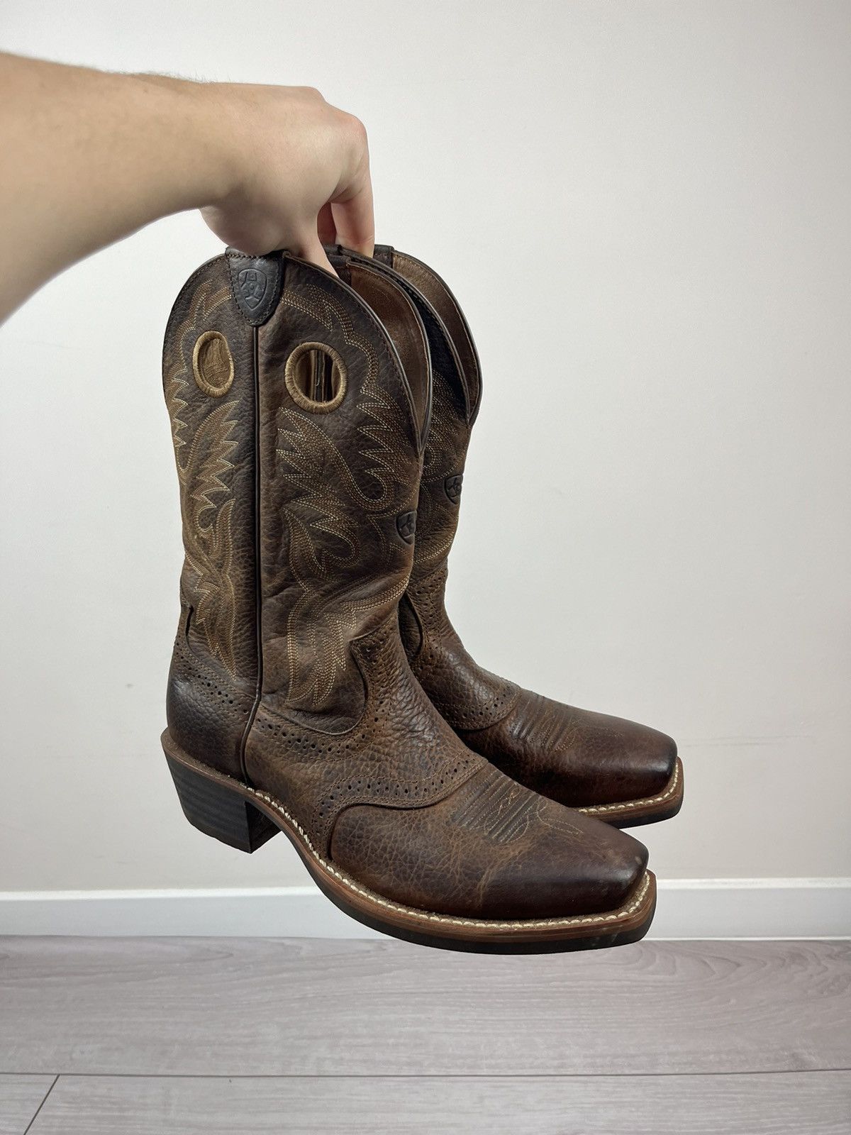 Ariat Ariat American Western Cowboy Brown Leather Boots Size US 10 / EU 43 - 3 Thumbnail