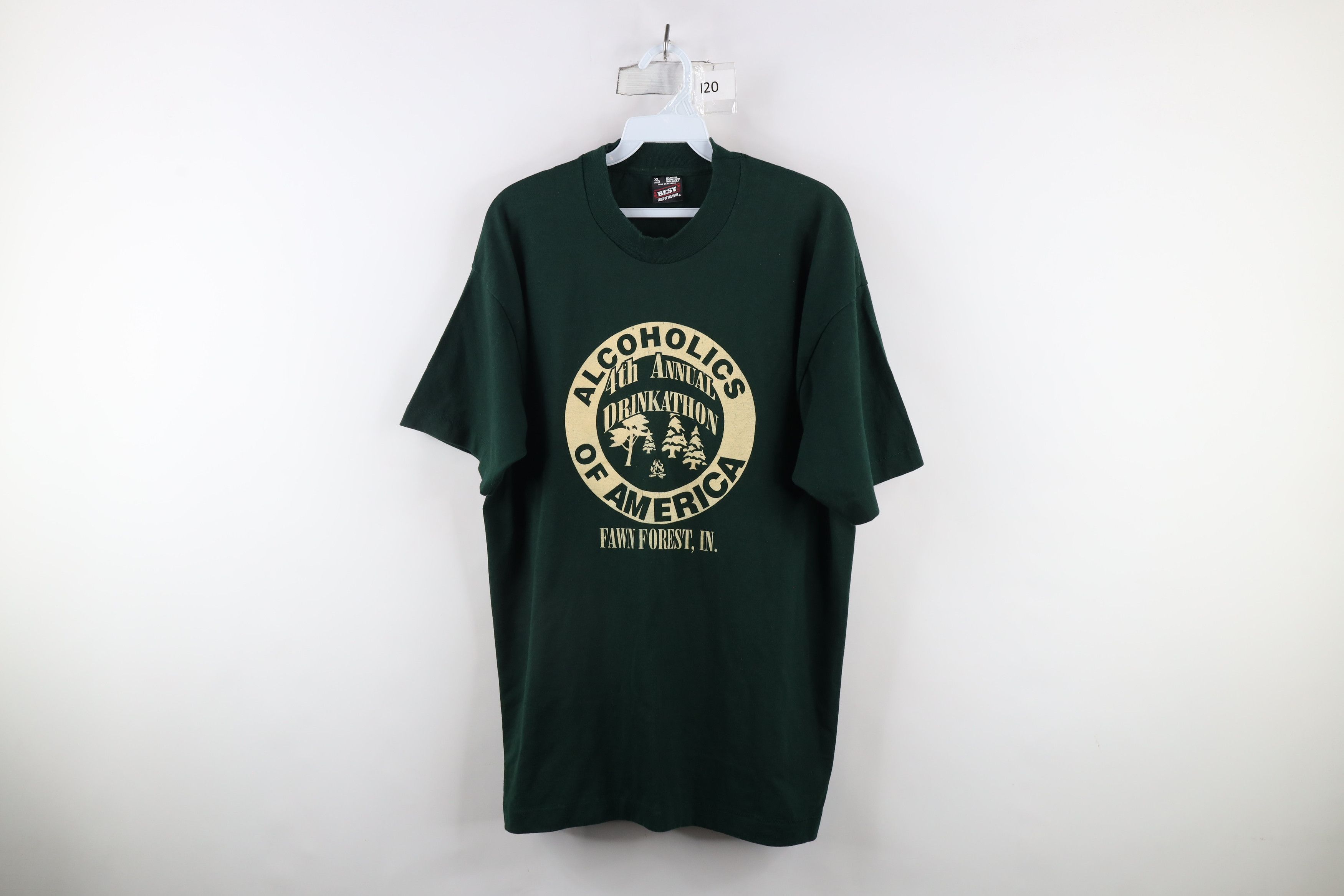 Vintage Vintage 90s Alcoholics of America Fawn Forest T-Shirt USA Size US XL / EU 56 / 4 - 1 Thumbnail
