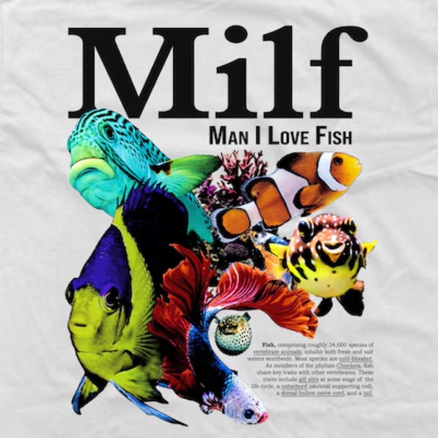 Japanese Brand Man I Love Fish Vintage T-Shirt, Funny Ocean Meme Shirt Size US L / EU 52-54 / 3 - 2 Thumbnail
