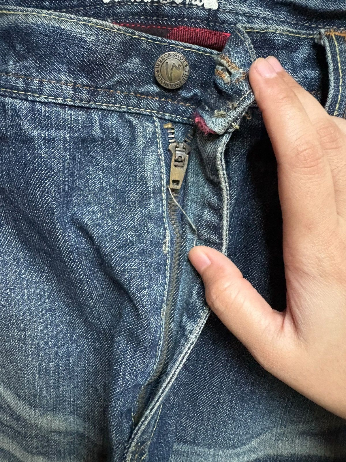 Japanese Brand Vintage Japanese Brand Mud Wash Distress Loose Baggy Jeans Size US 36 / EU 52 - 3 Thumbnail
