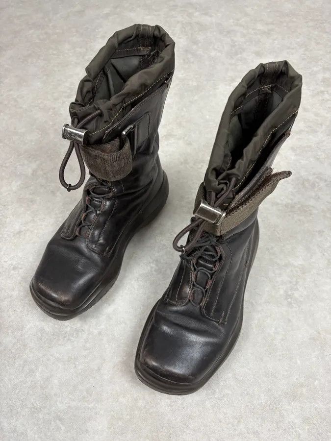 Prada FW1999 Prada Dark Brown Leather Straps Vibram High Boots Size US 7 / EU 40 - 5 Thumbnail